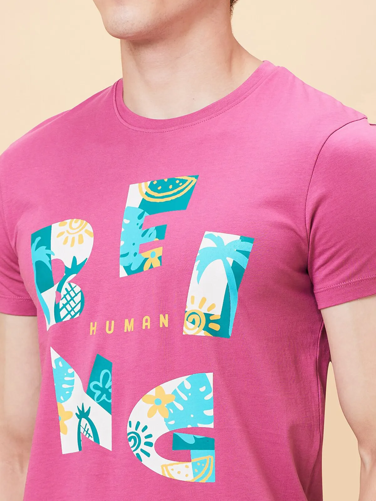 Being Human pink printed t-shirt