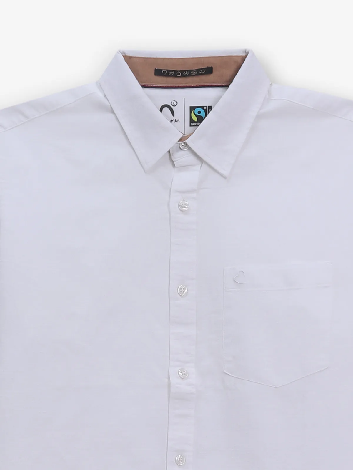 BEING HUMAN plain white cotton shirt for mens
