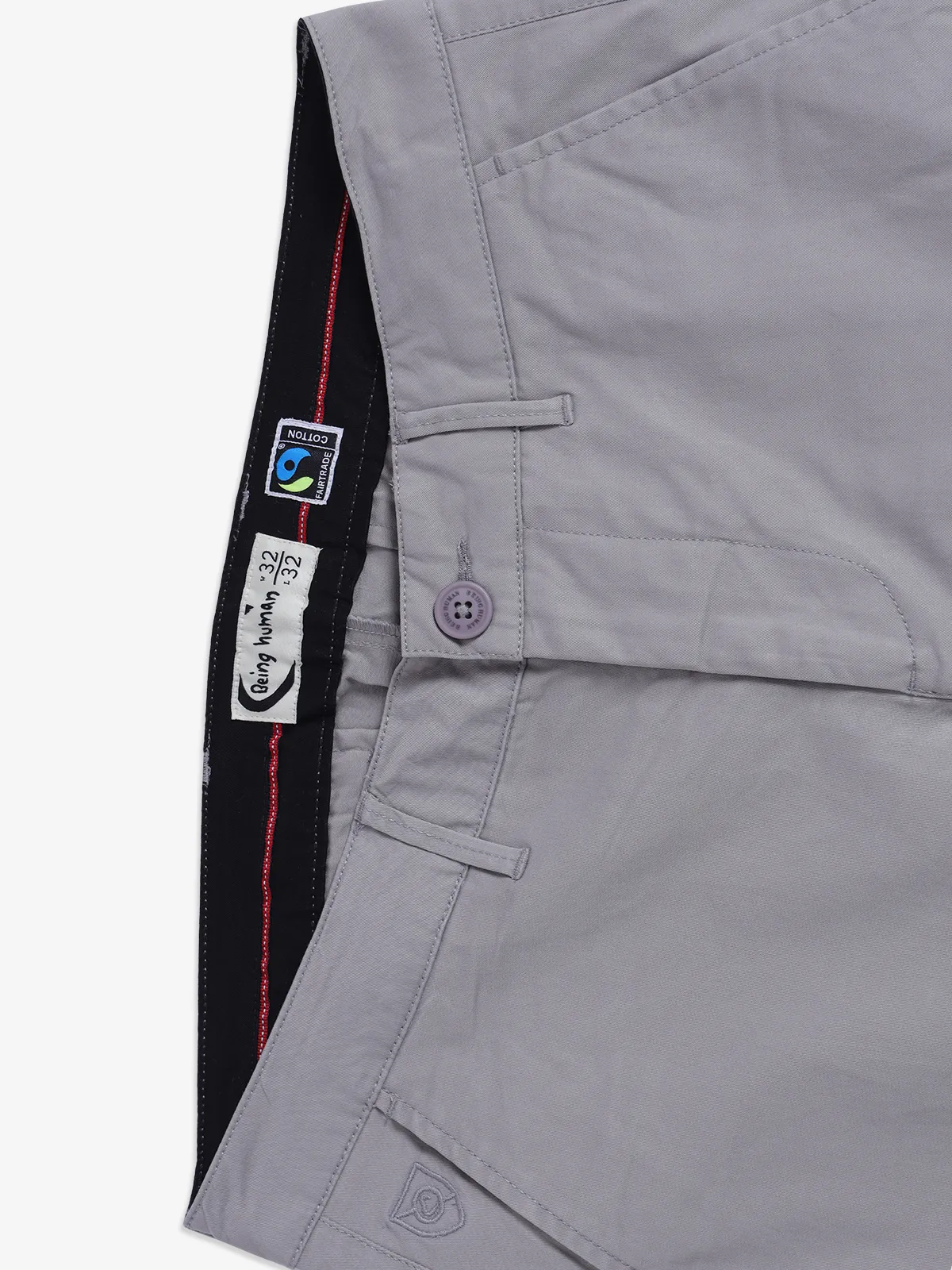 BEING HUMAN solid grey trouser