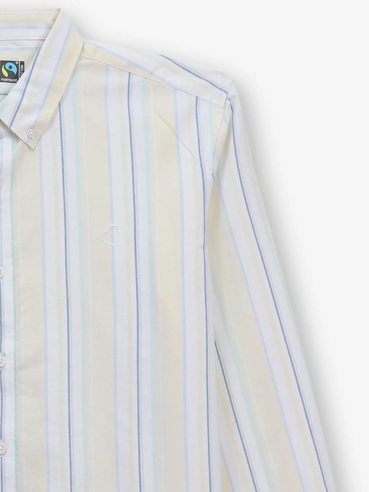 BEING HUMAN stripe yellow cotton shirt