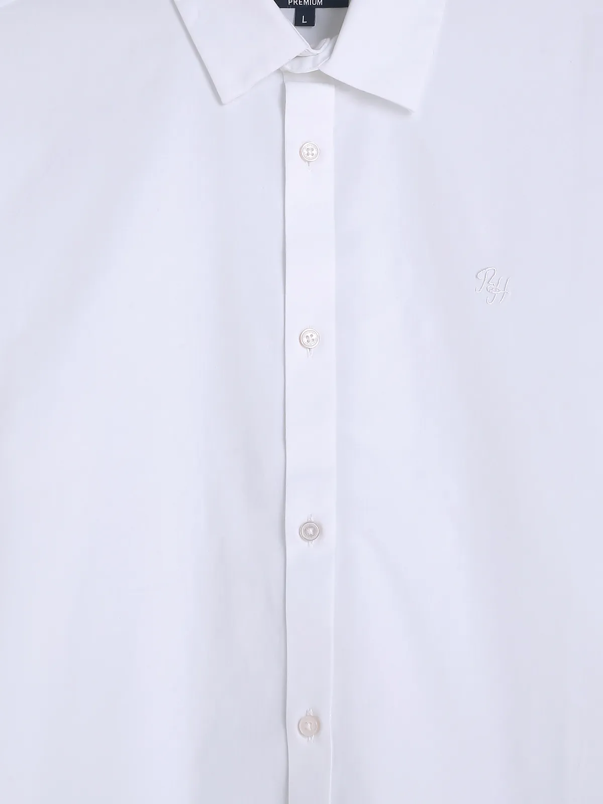 BEING HUMAN white cotton plain shirt