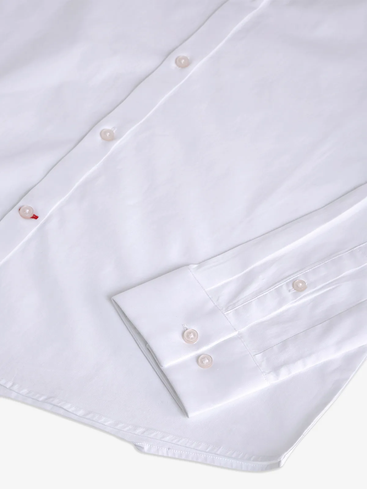 BEING HUMAN white cotton plain shirt