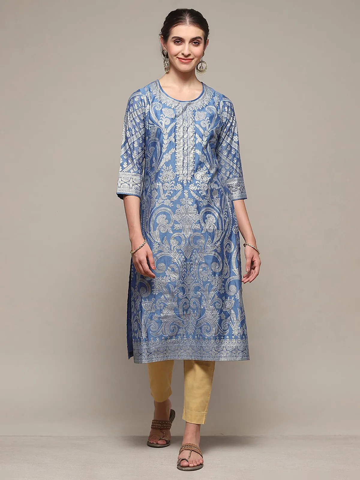 BIBA blue straight kurti