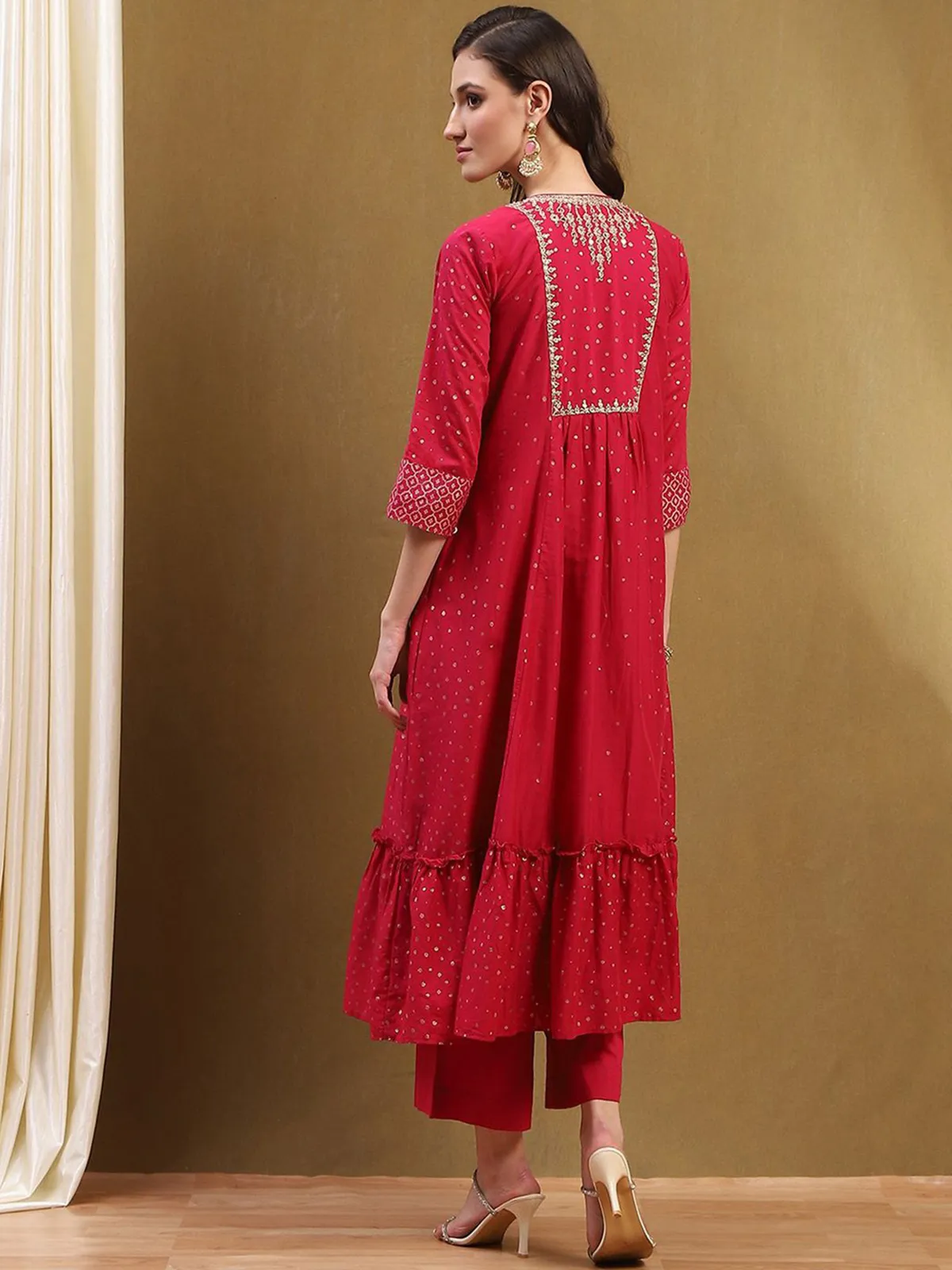 BIBA red silk kurti for festive