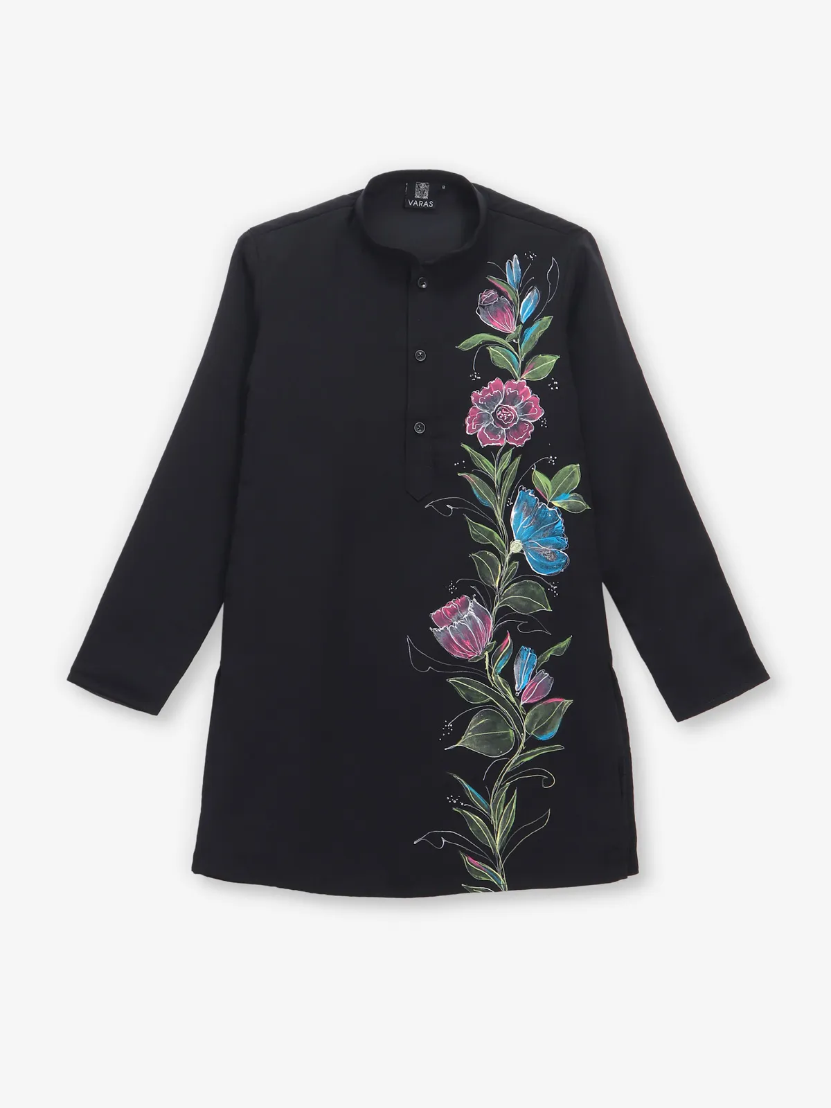 Black cotton kurta suit for boys
