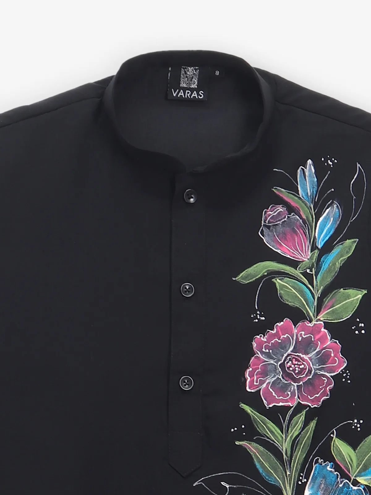 Black cotton kurta suit for boys