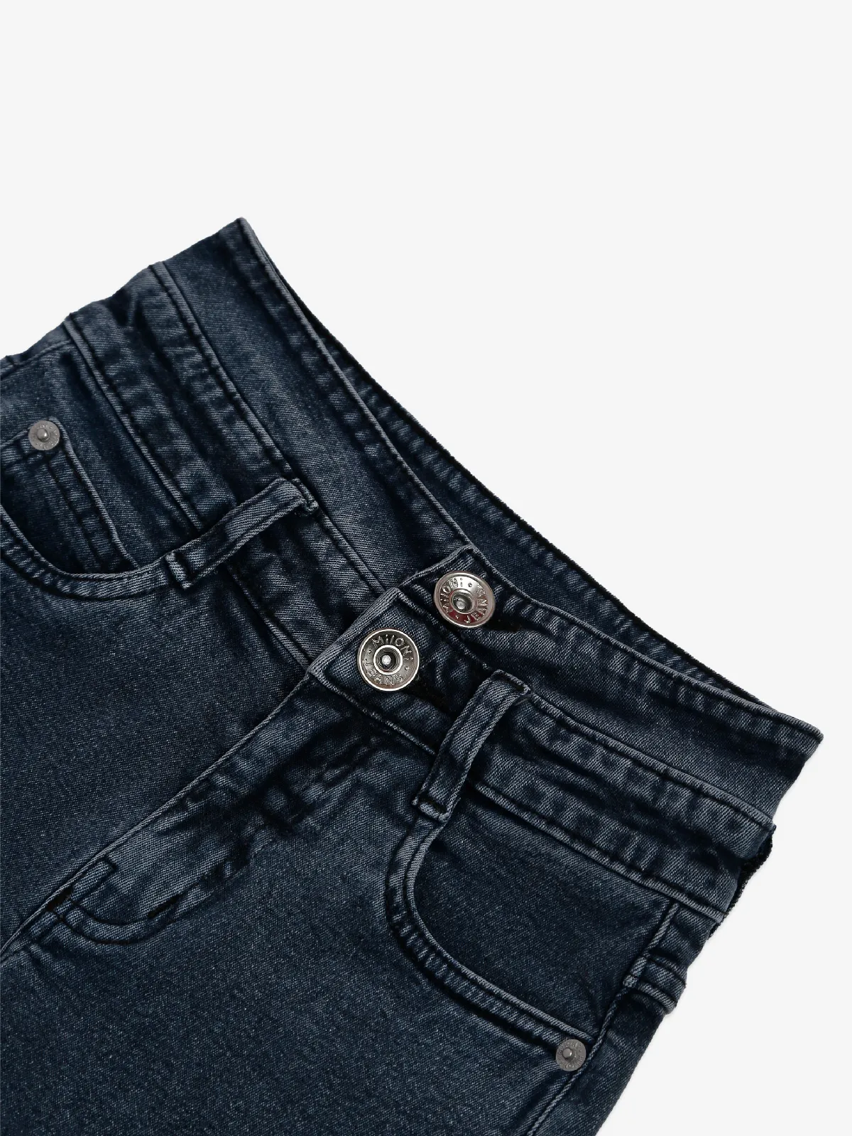 Black denim cargo jeans