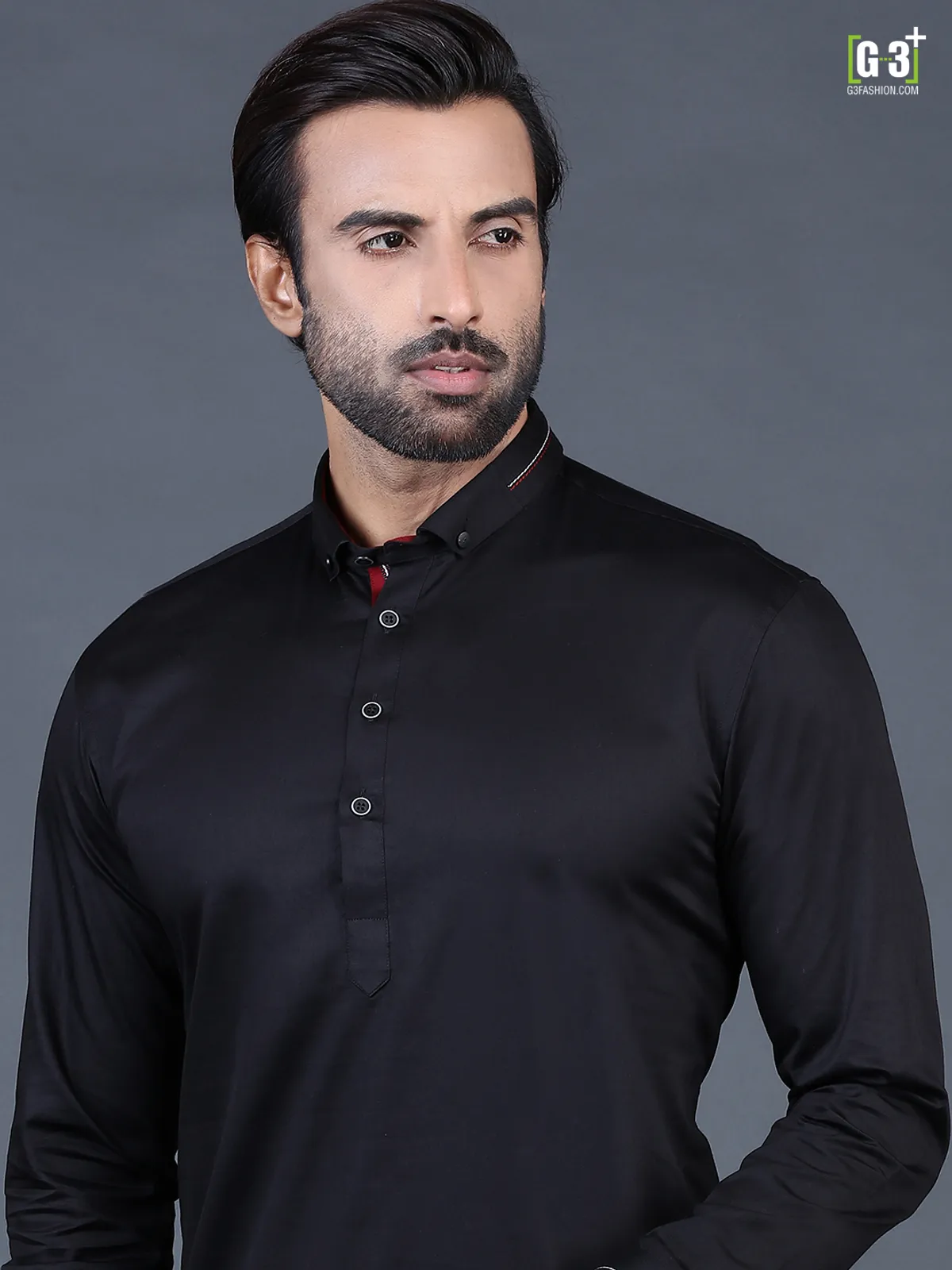 Black festive men cotton pathani suit
