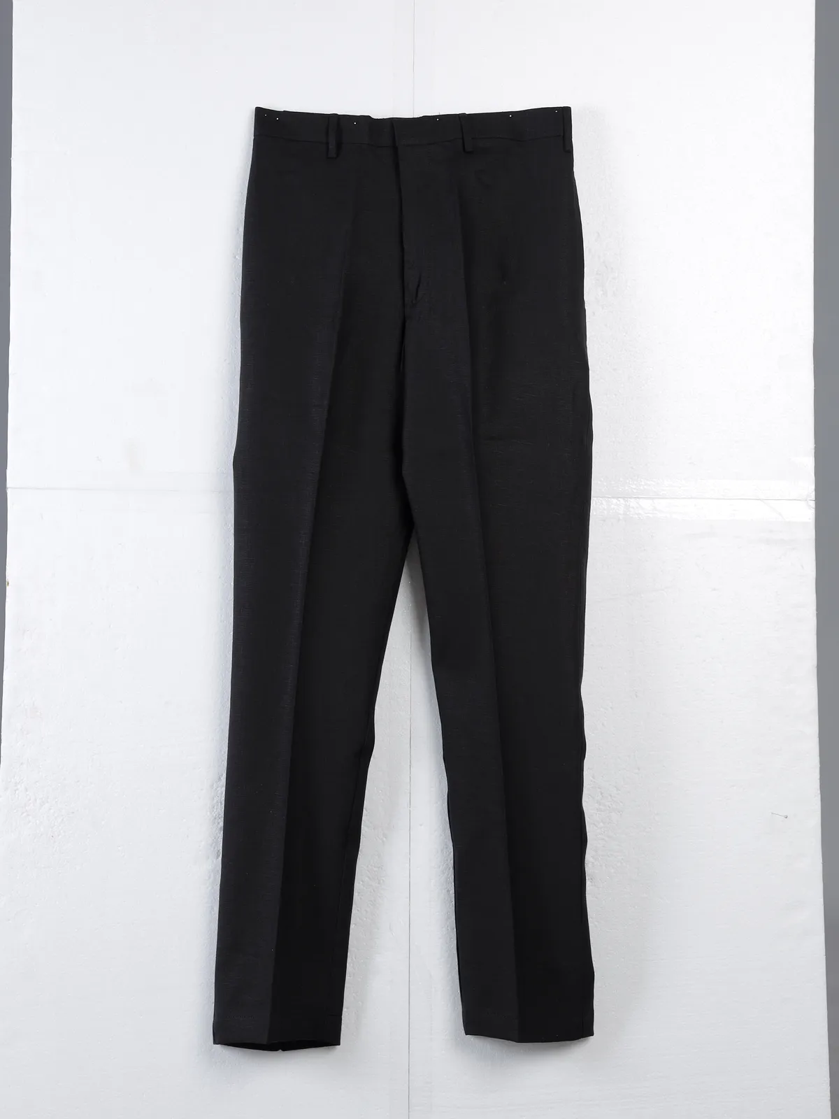 Black linen waistcoat set with floral embroidery