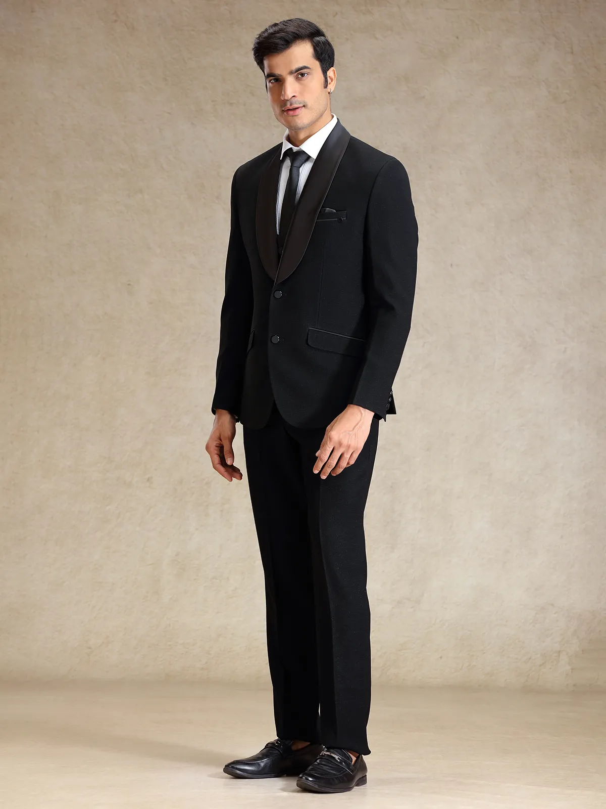 Black polyster reception wear coat suit