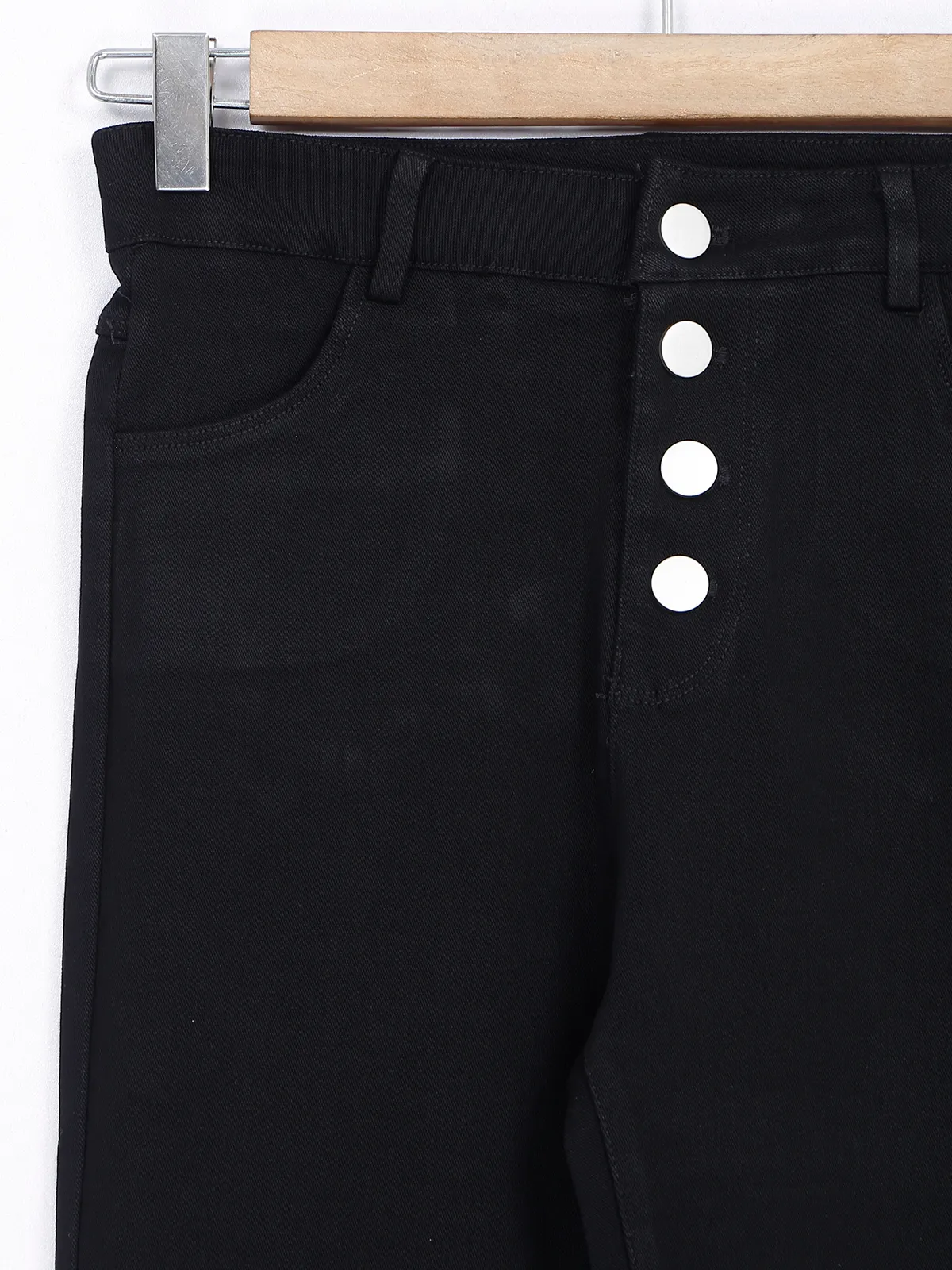 Black solid bootcut jeans