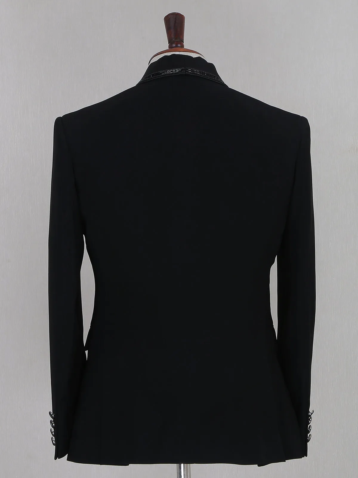 Black terry rayon coat suit for parties