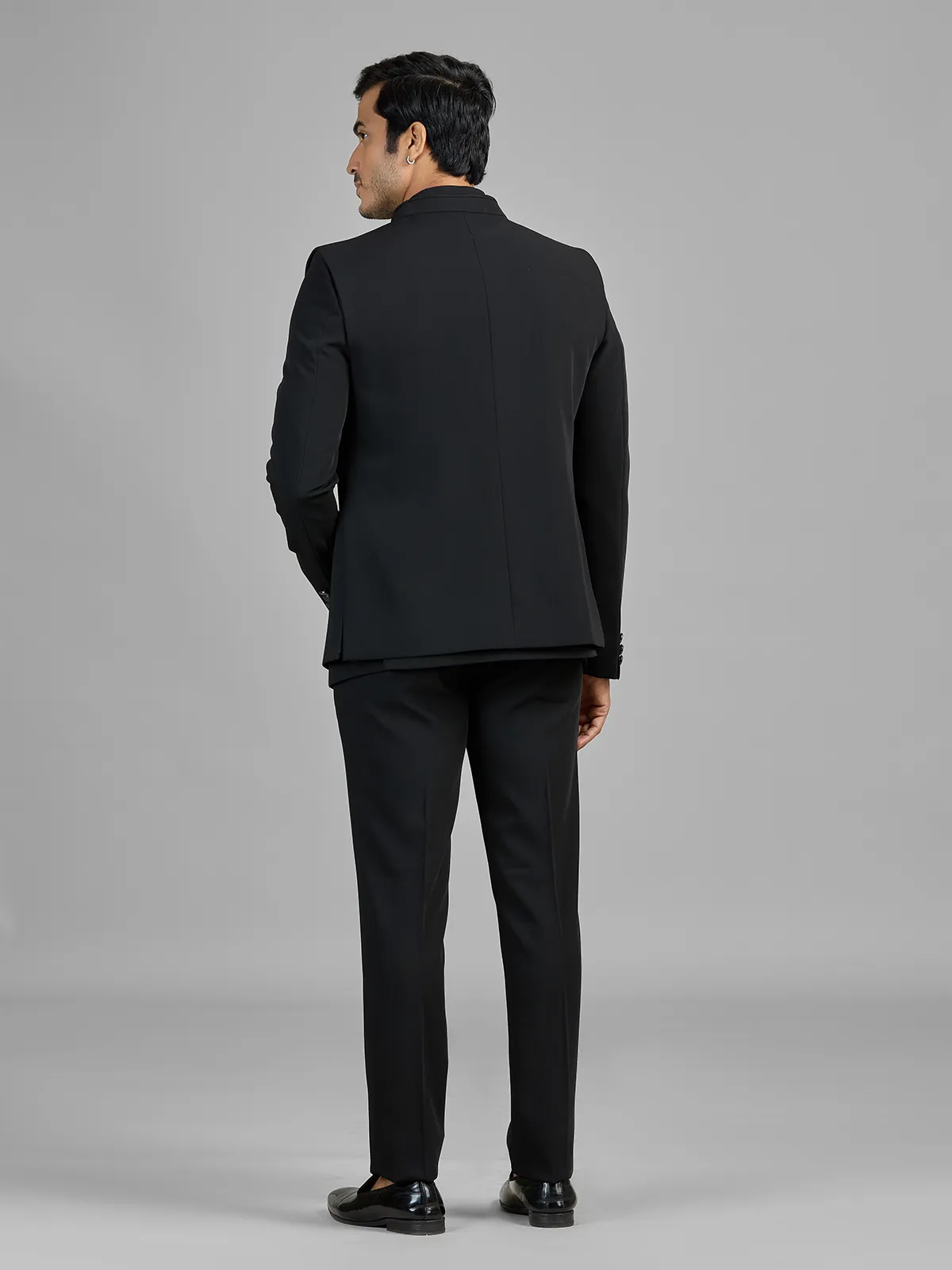 Black terry rayon jodhpuri suit with stunning jacket