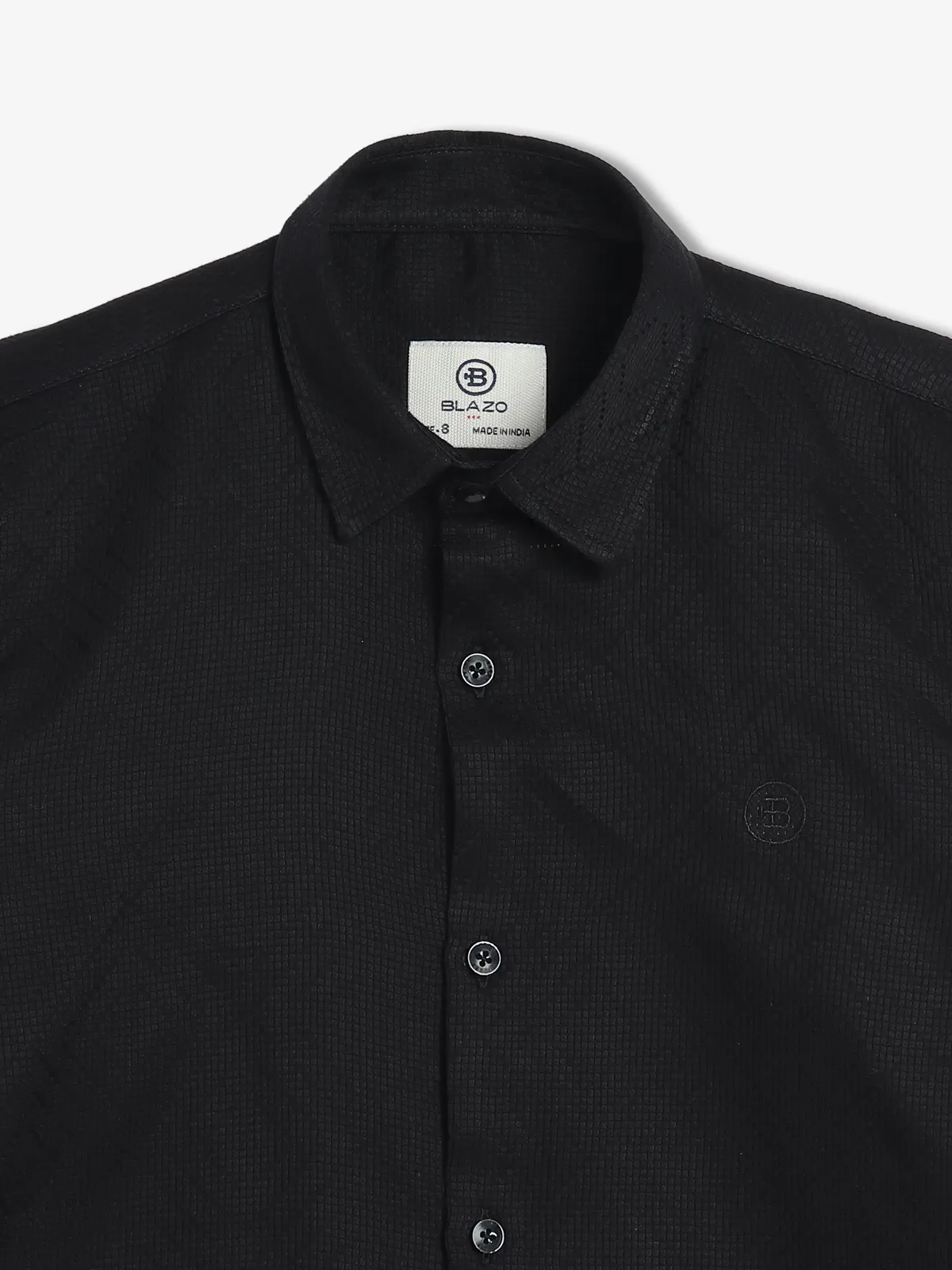 Blazo black cotton texture shirt