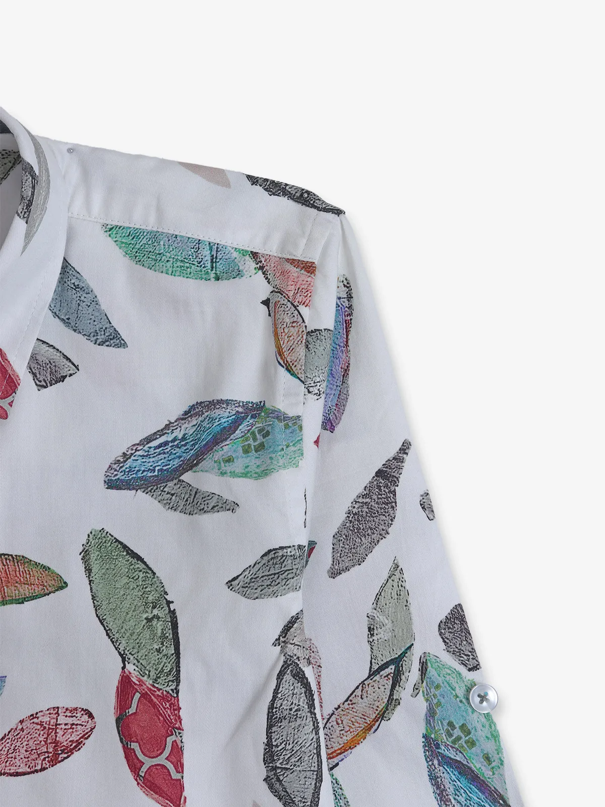 BLAZO cool white printed shirt in cotton
