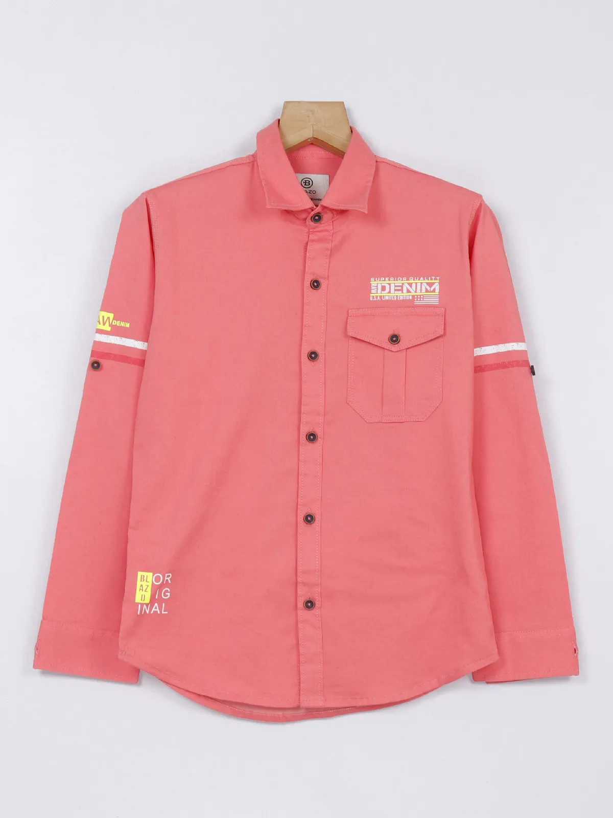 Blazo coral pink shirt in cotton