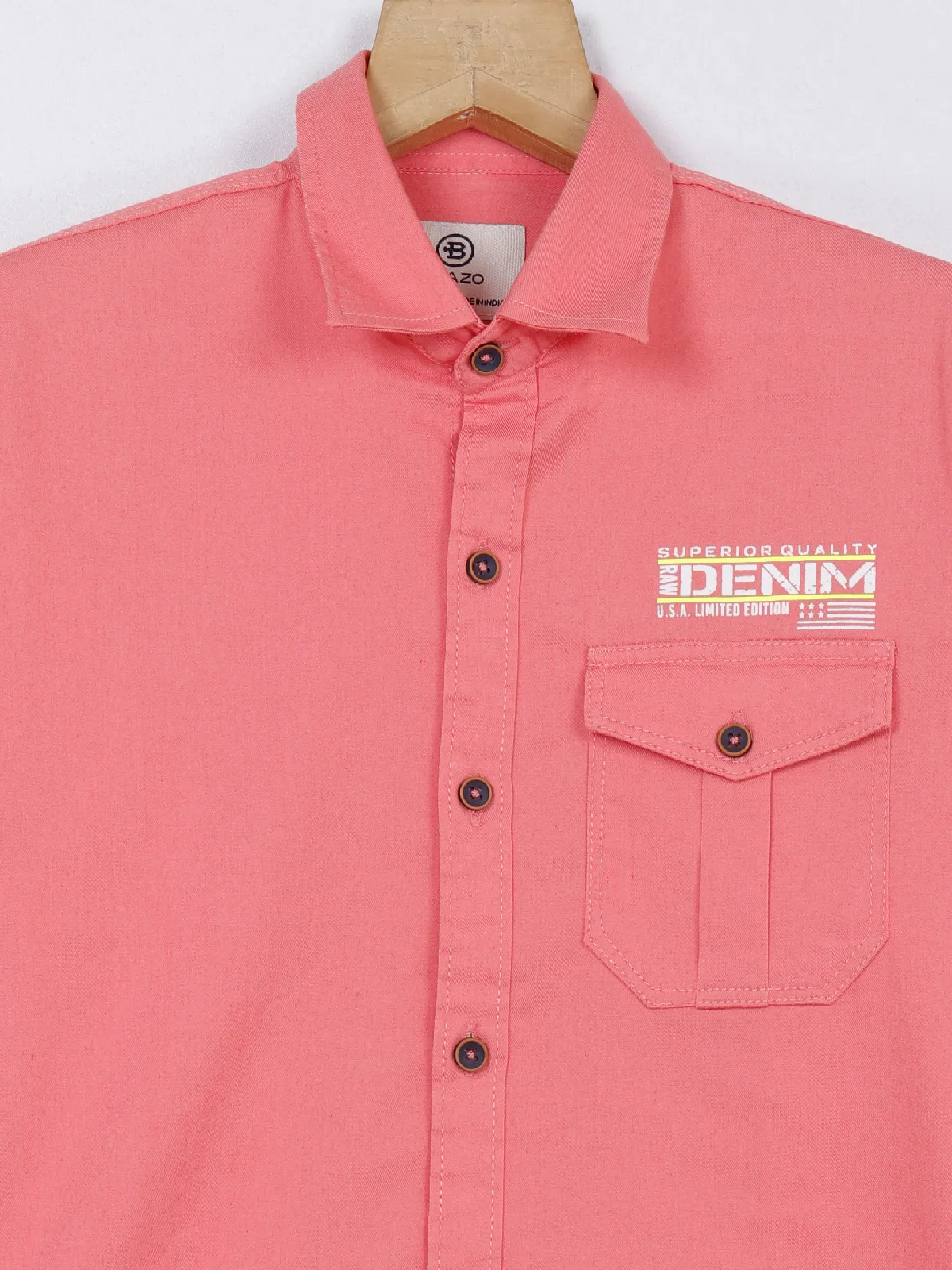 Blazo coral pink shirt in cotton