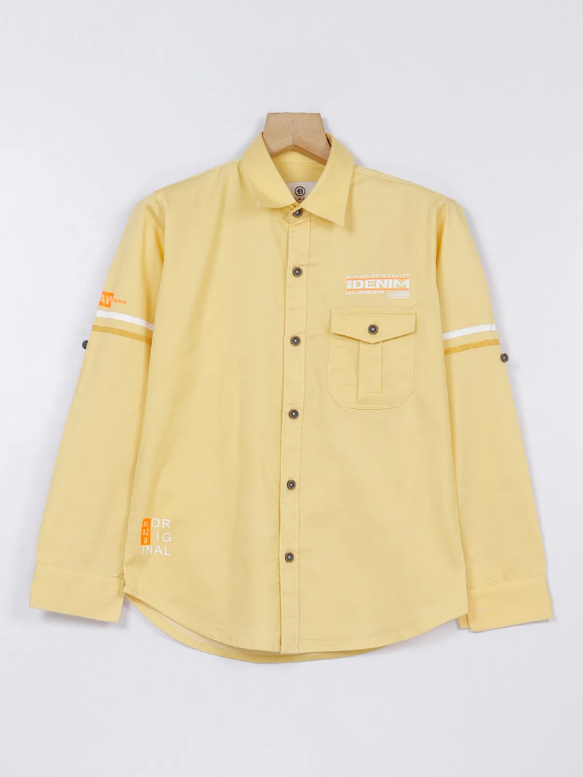 Blazo cotton shirt in lime yellow