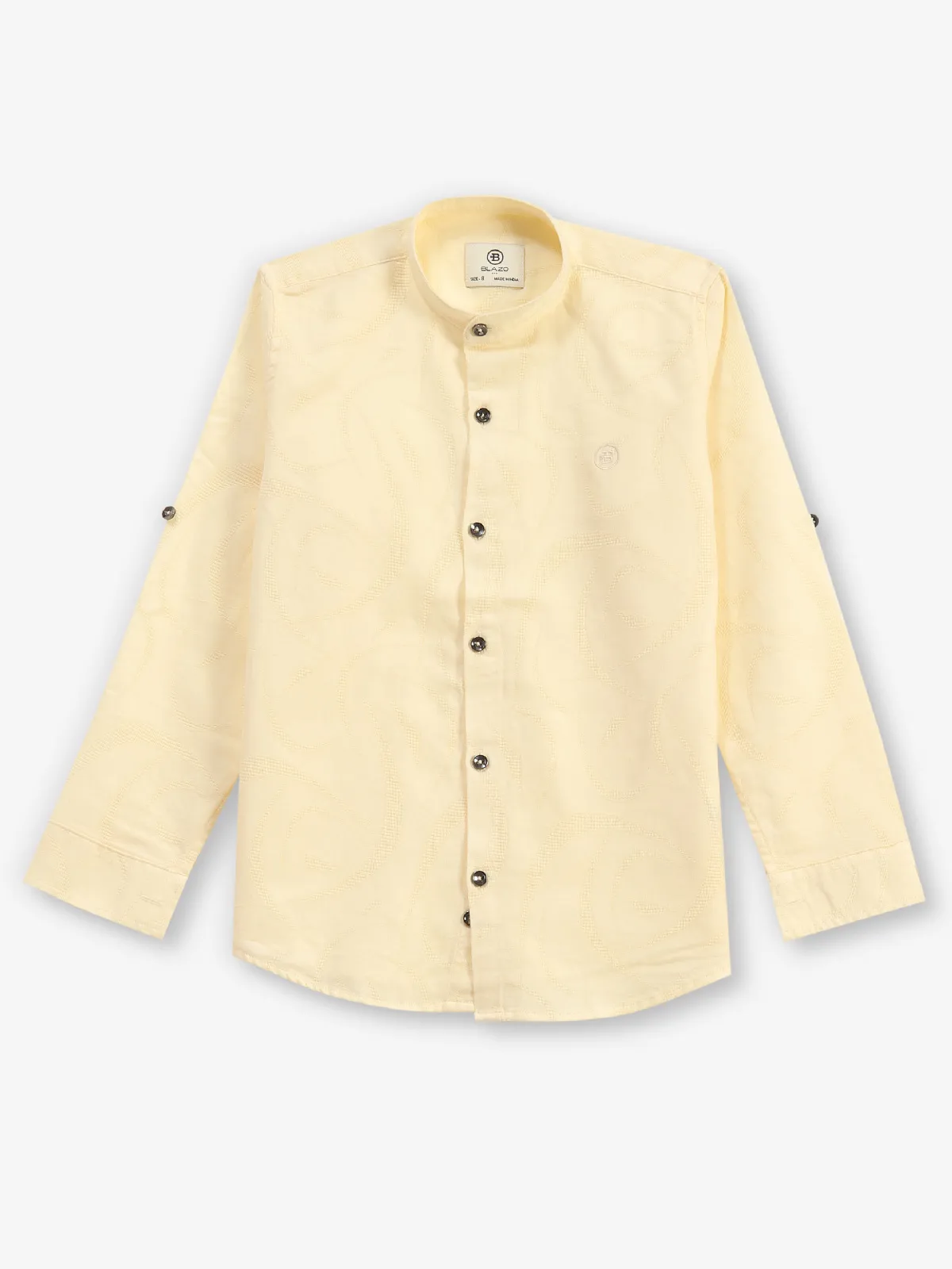 BLAZO cream printed cotton shirt