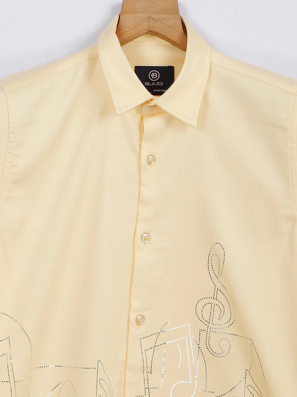 Blazo light yellow cotton shirt