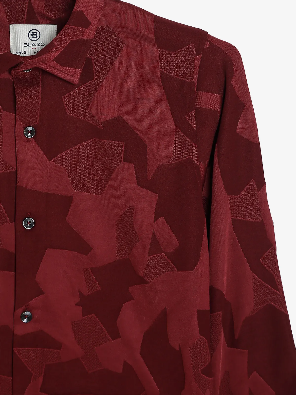 Blazo maroon texture cotton shirt