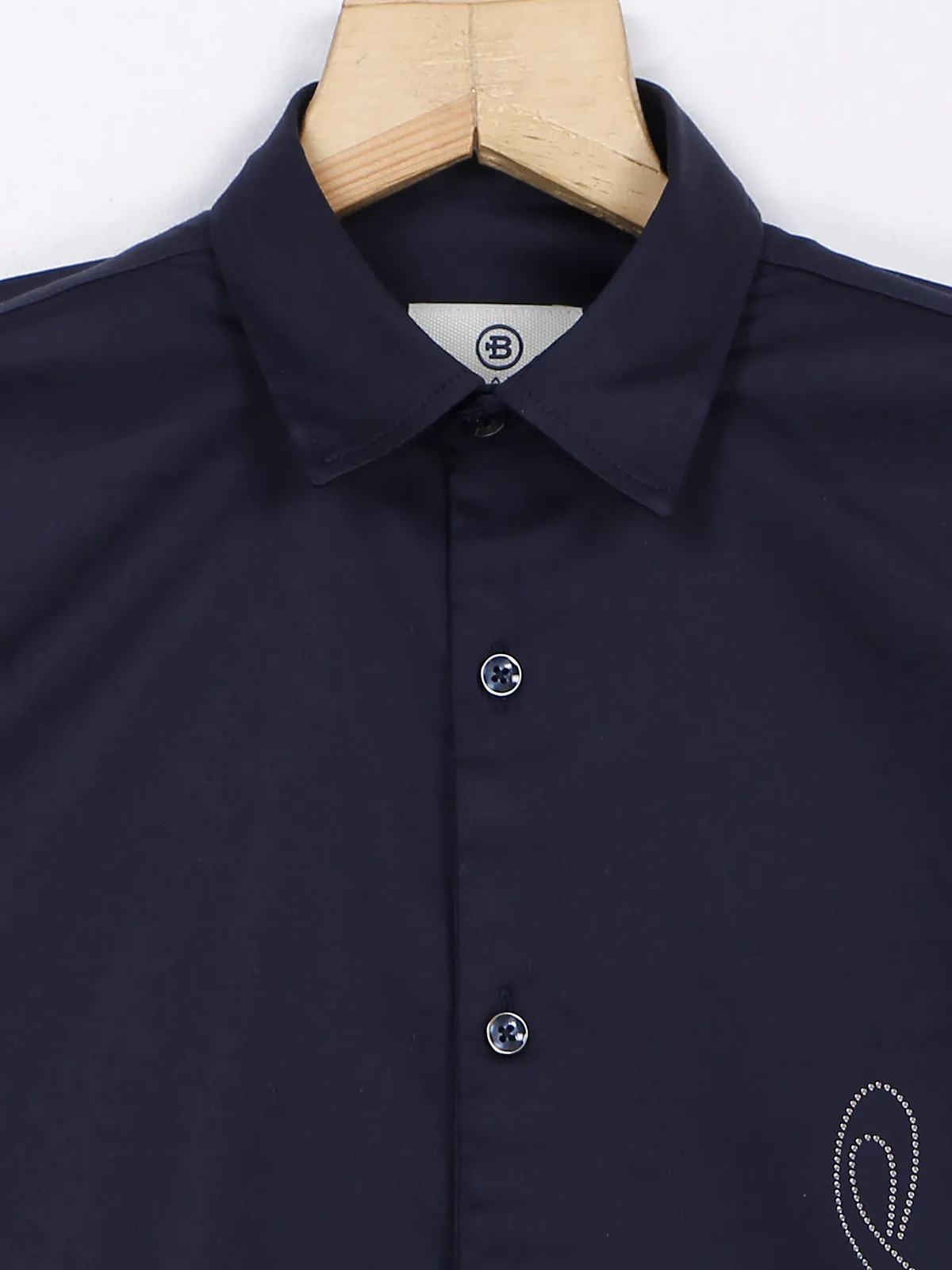 Blazo navy cotton full sleeves shirt