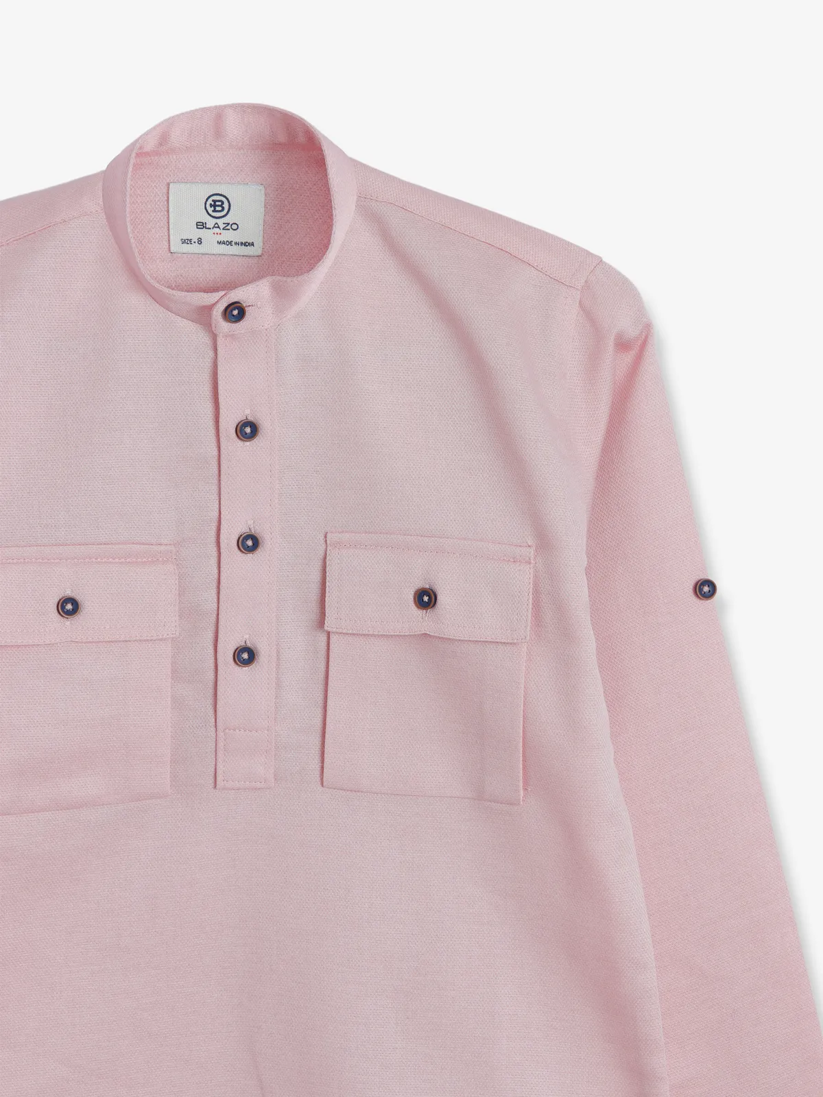 Blazo pink cotton kurta style shirt