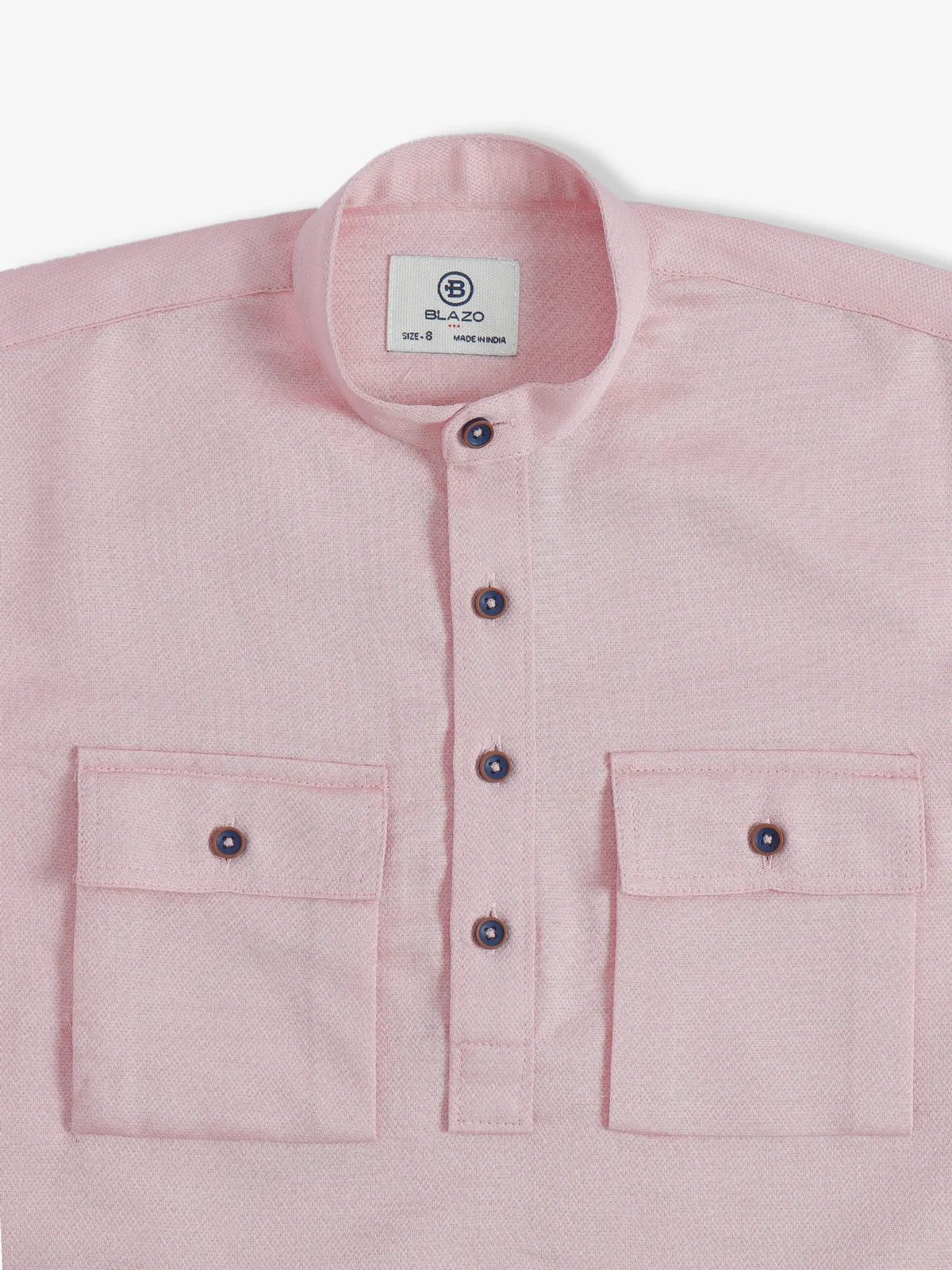 Blazo pink cotton kurta style shirt