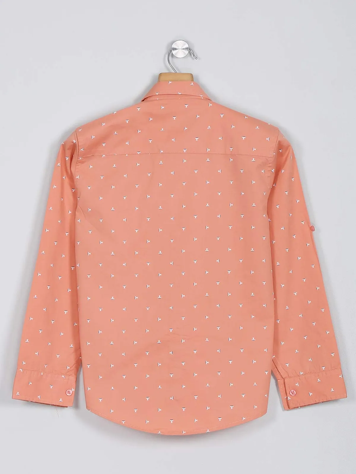 Blazo printed casual peach casual shirt