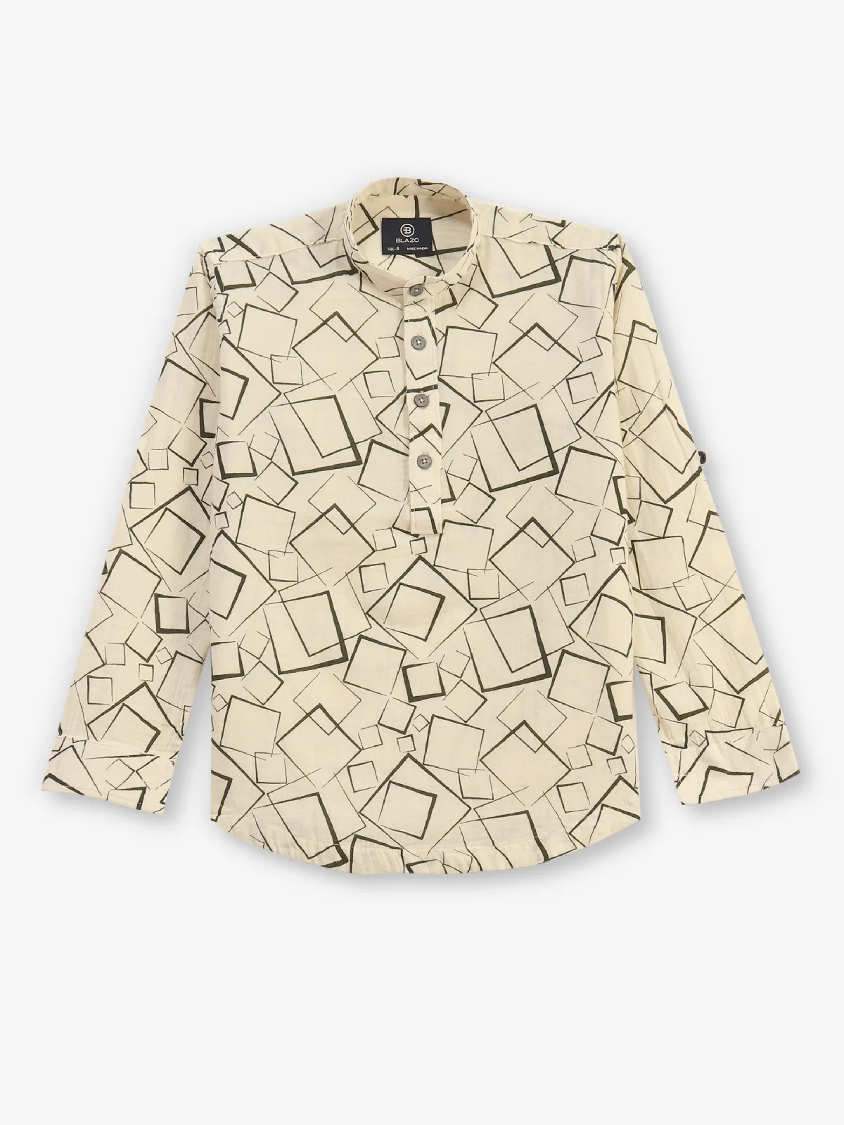 BLAZO printed green kurta style shirt