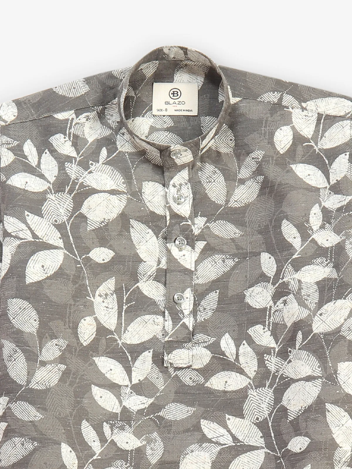 BLAZO printed grey kurta style shirt