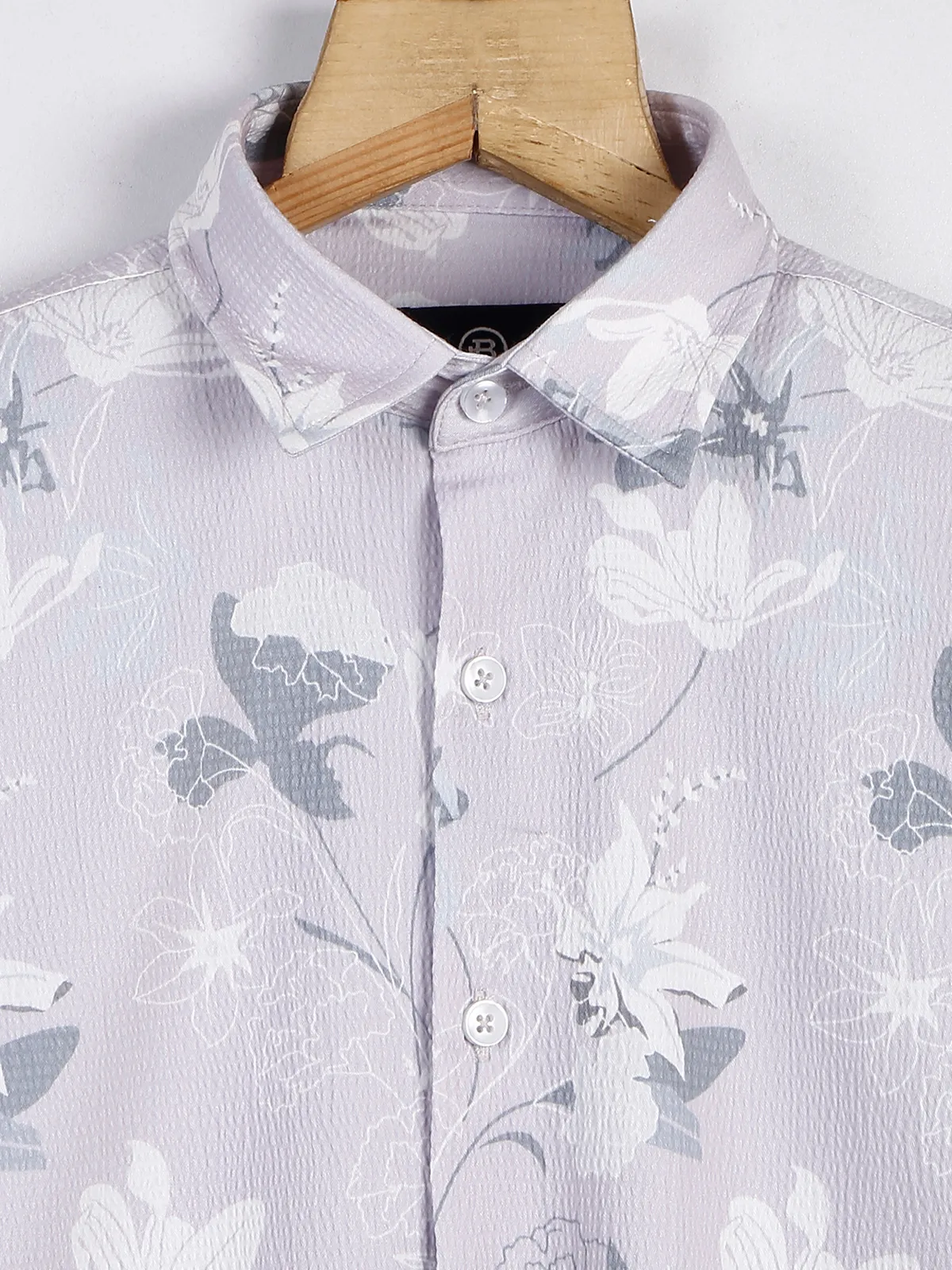 Blazo printed lilac purple cotton fabric shirt