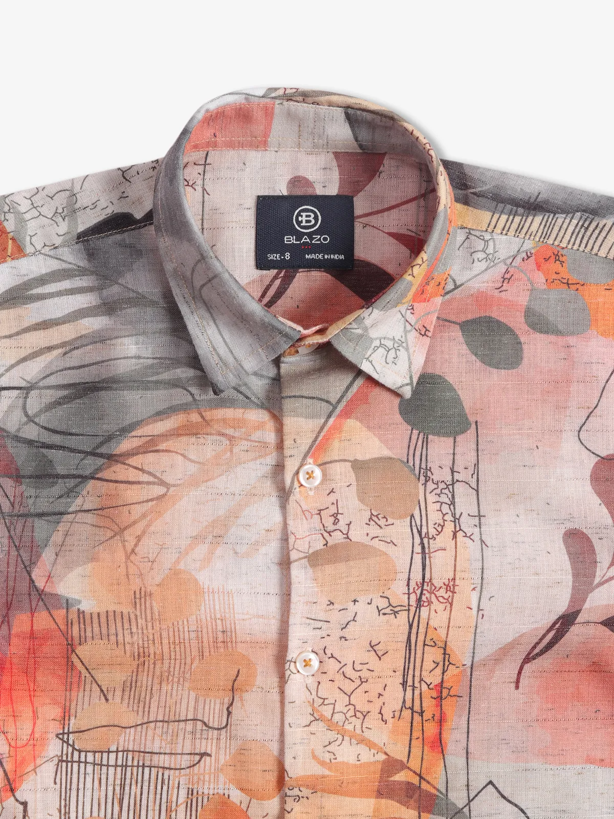 Blazo printed orange cotton shirt