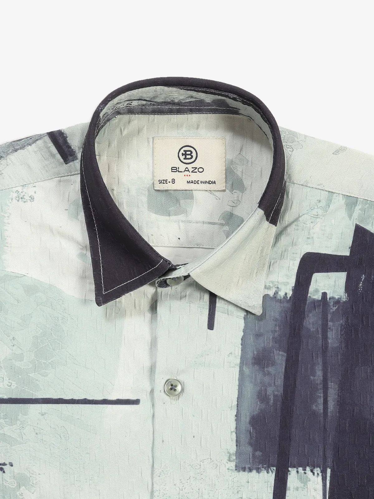 BLAZO printed pista green shirt