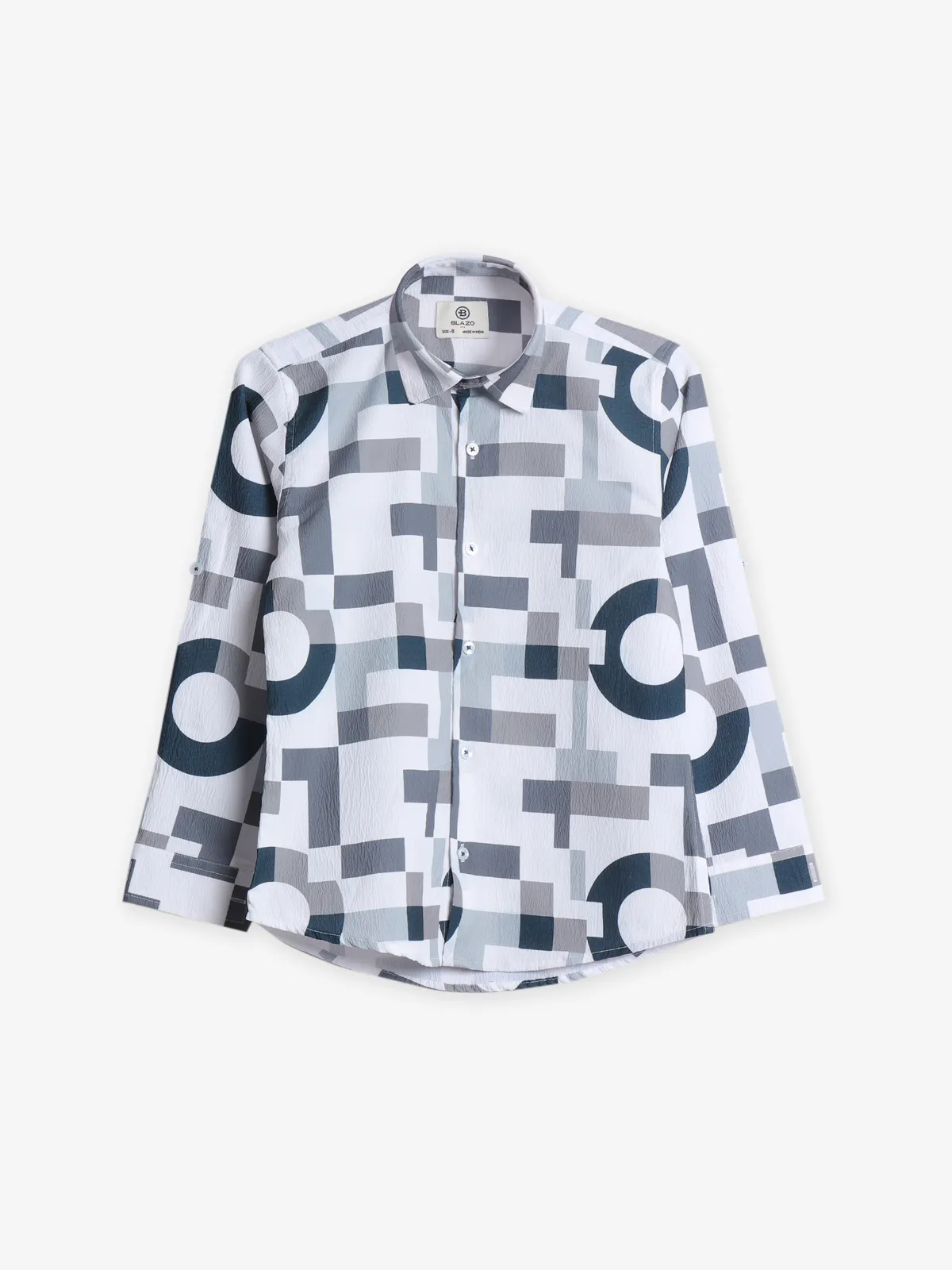 Blazo printed white cotton shirt