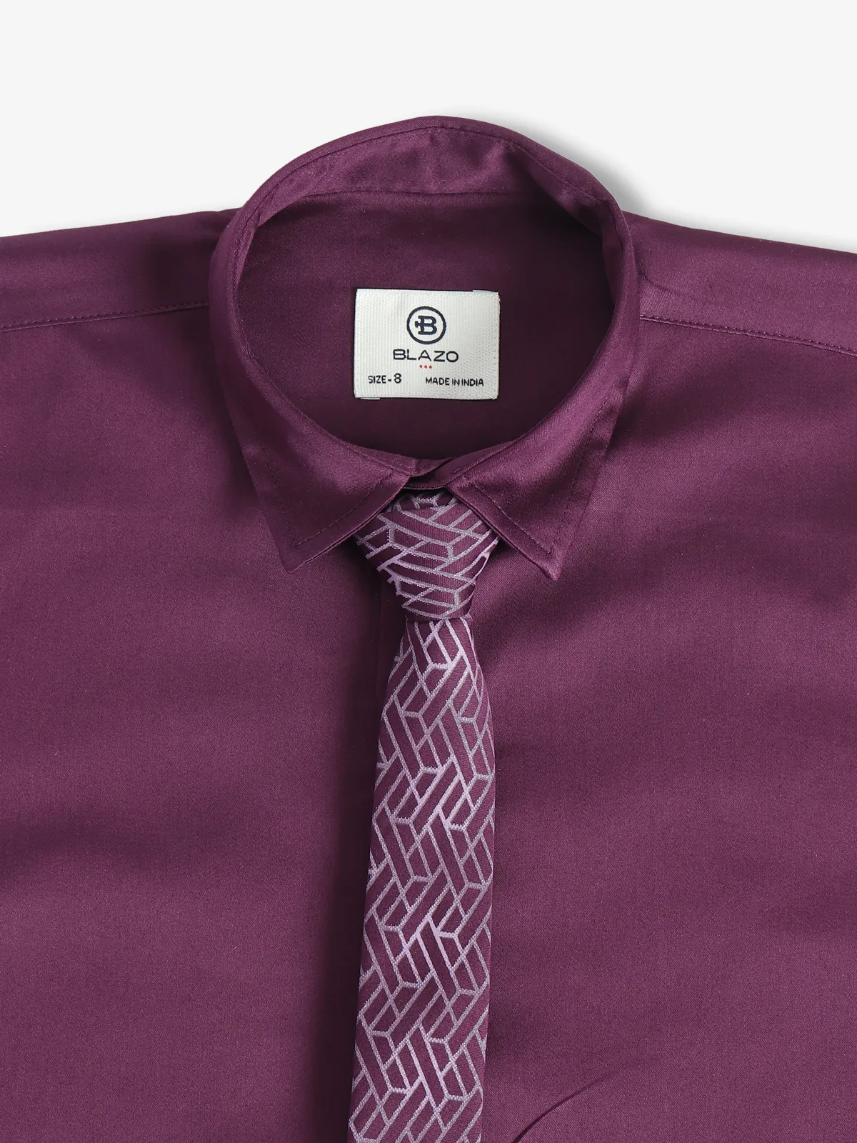 Blazo purple cotton plain shirt