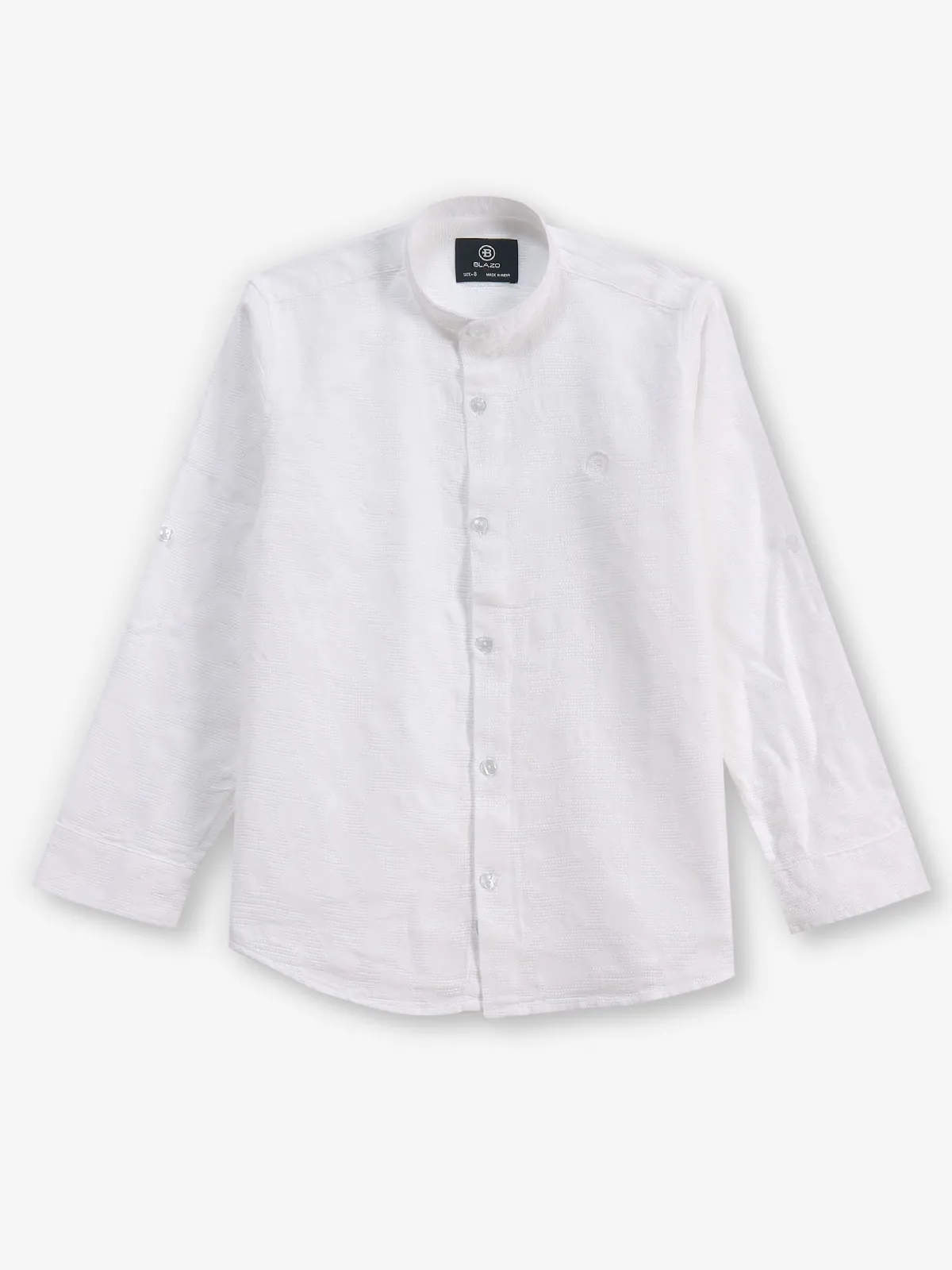 BLAZO white texture cotton shirt