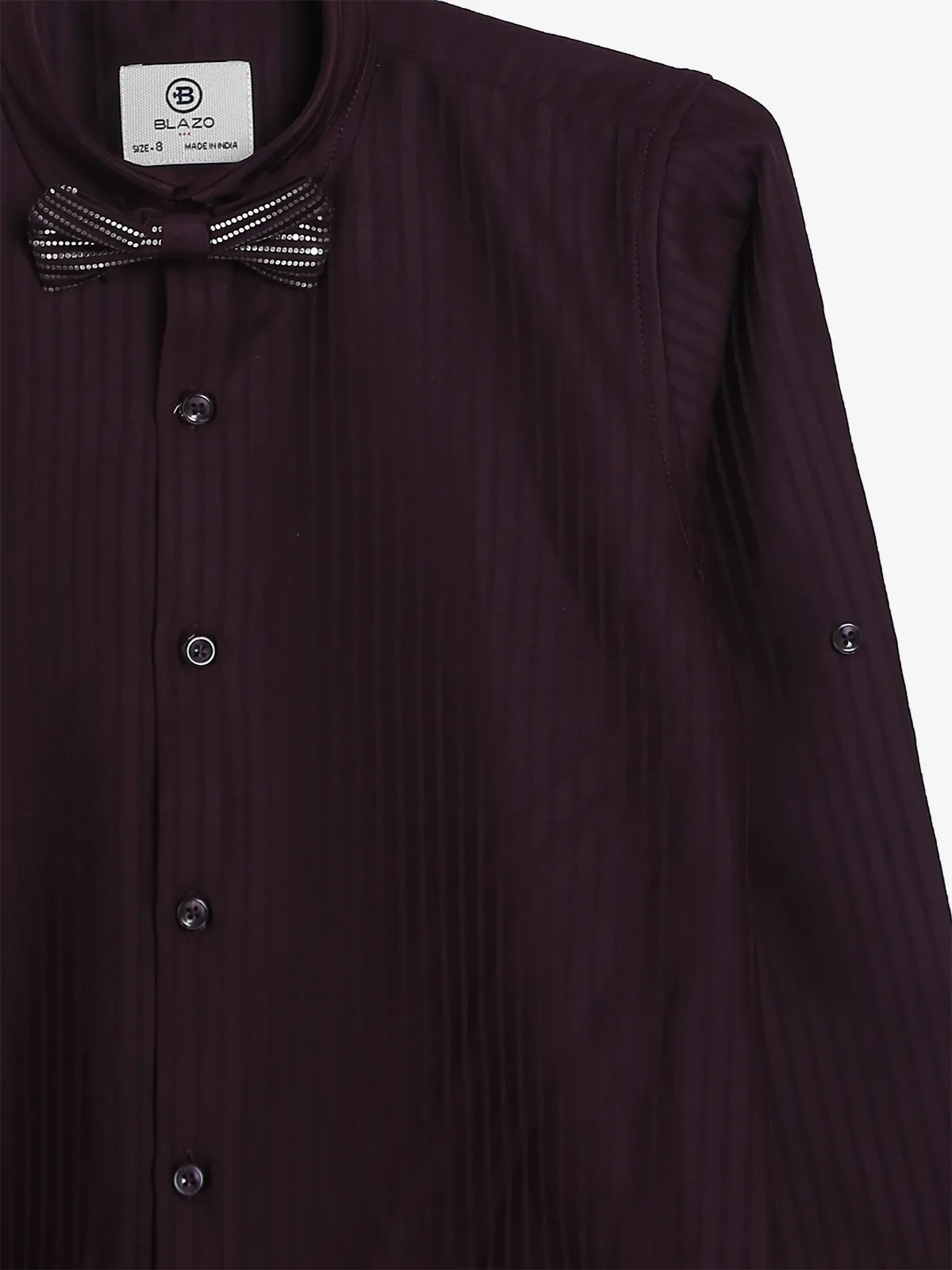 Blazo wine cotton shirt with bow