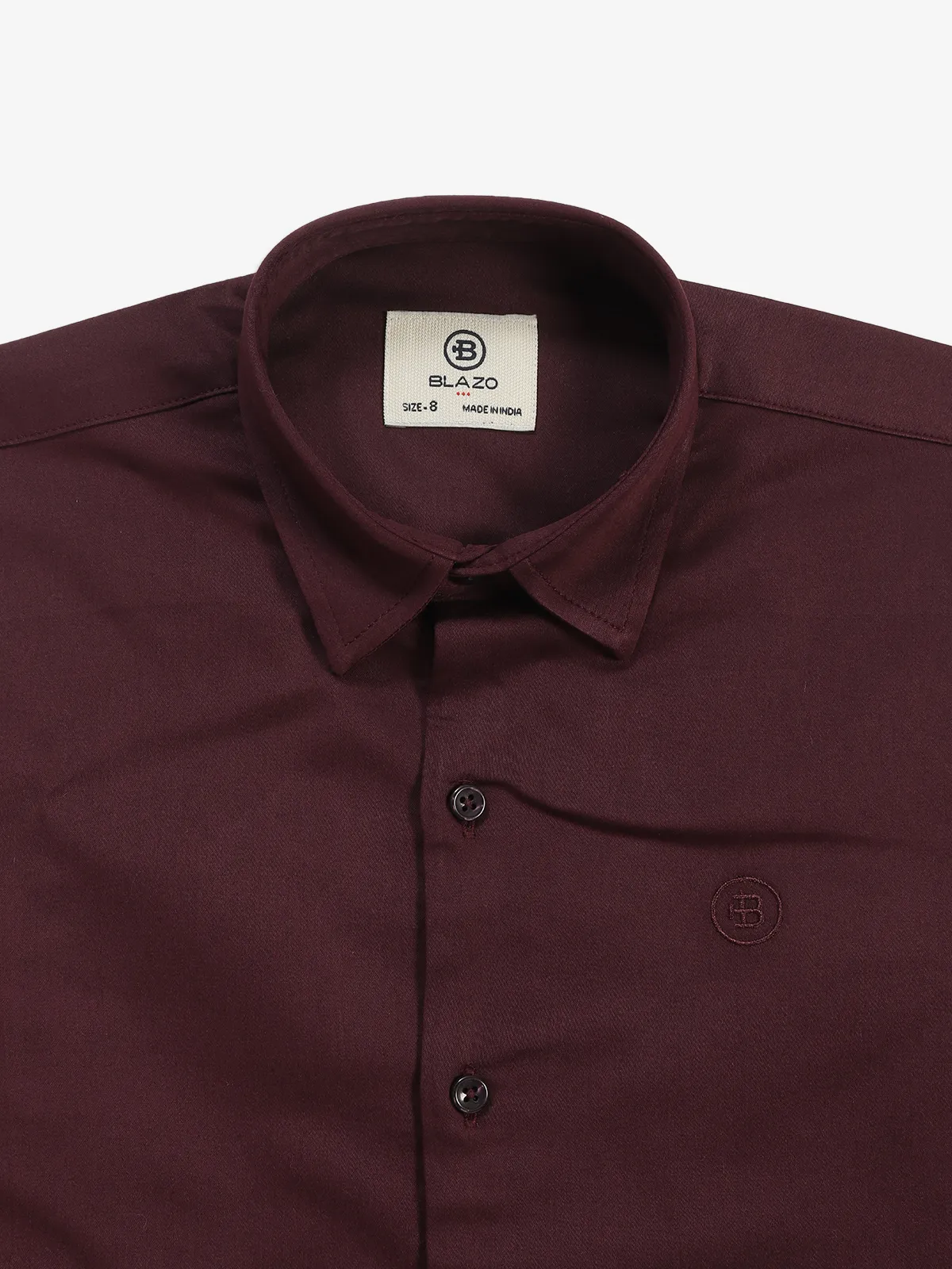 BLAZO wine plain cotton shirt
