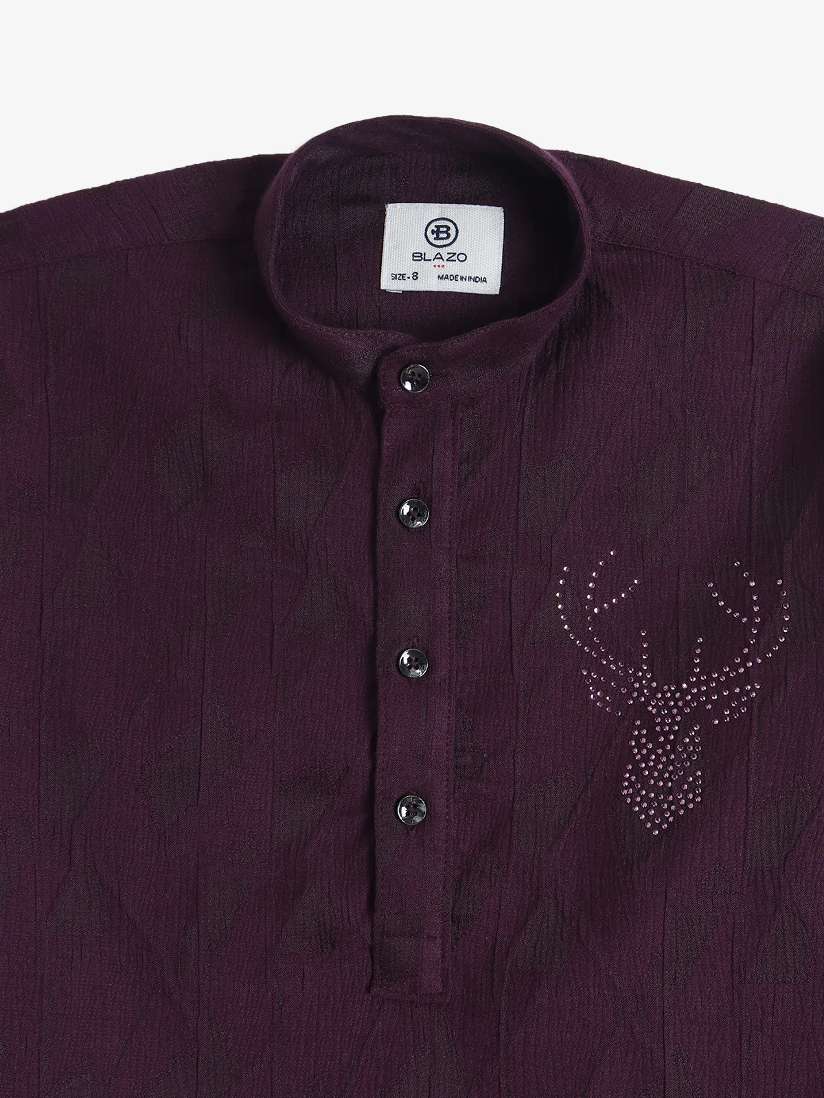 BLAZO wine plain kurta style shirt