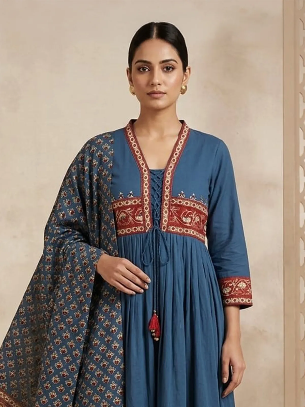 silk cotton anarkali dress Dark Green Silk Anarkali Suit With Floral Print