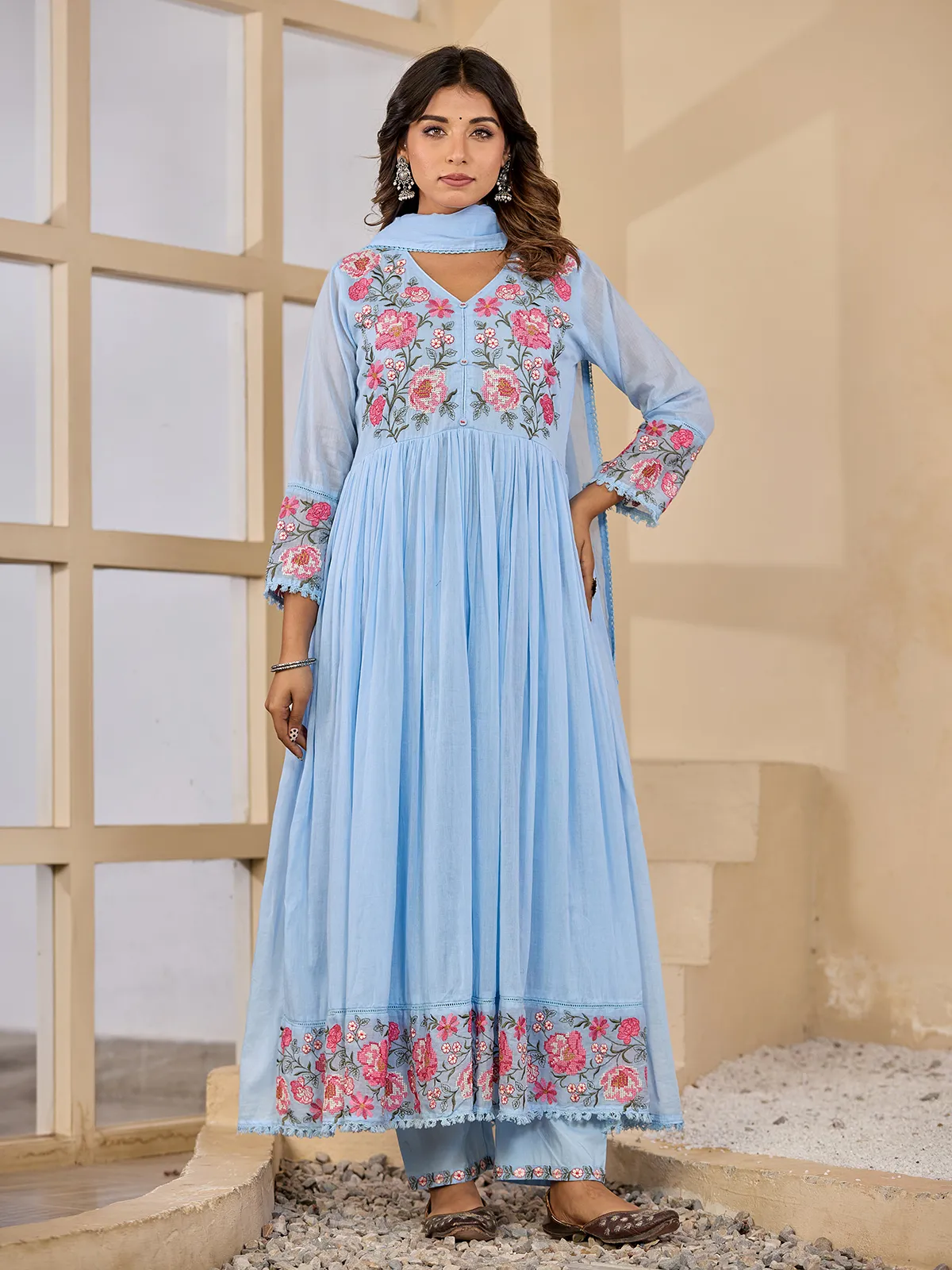 anarkali maxi dress Simrans Embellished Net Anarkali Maxi Dress Wedding Wear SIM205