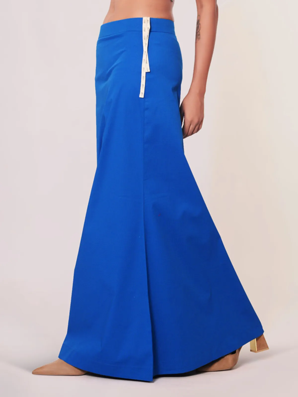 Blue plain lycra cotton petticoat