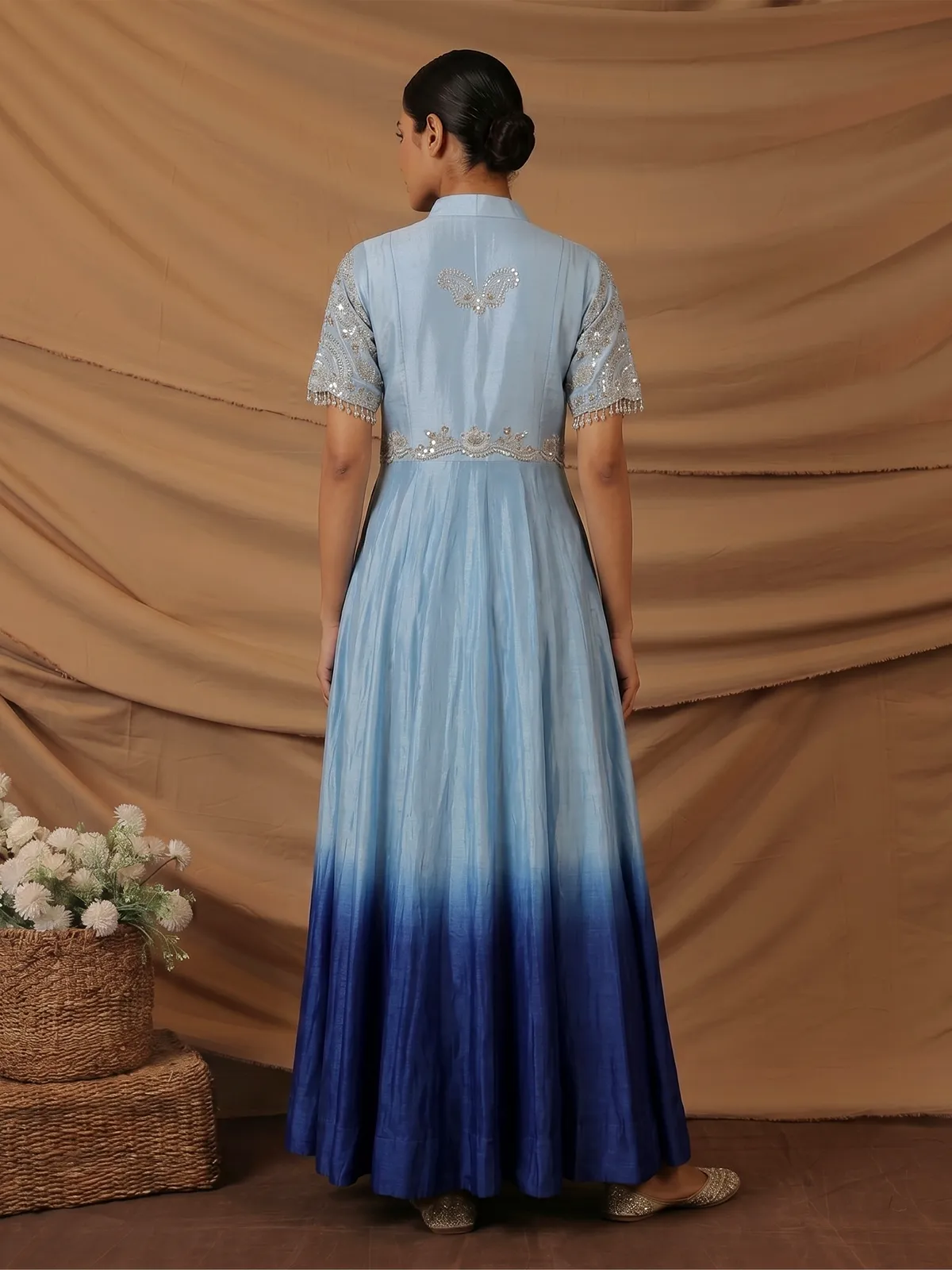 blue anarkali dress designs Glamorous Royal Blue Color Georgette Embroidery Anarkali Suit