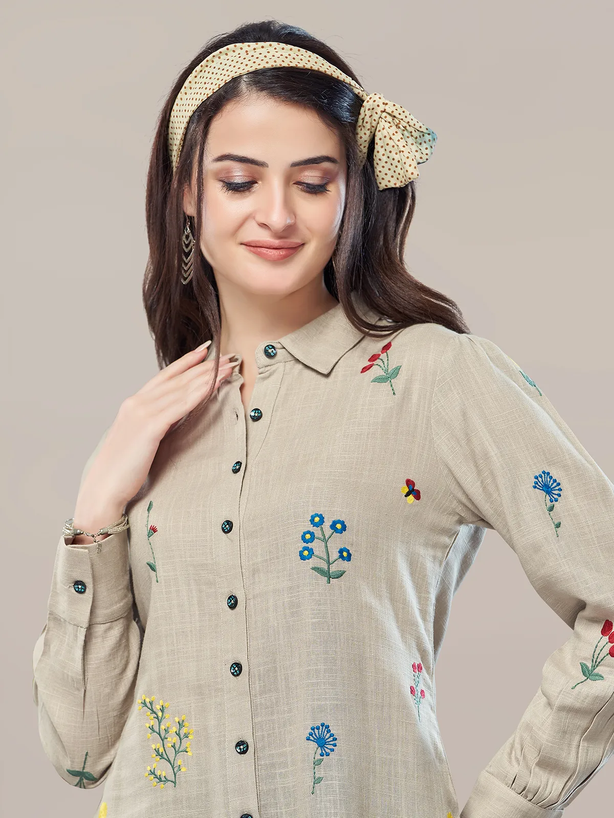 Boom beige linen shirt