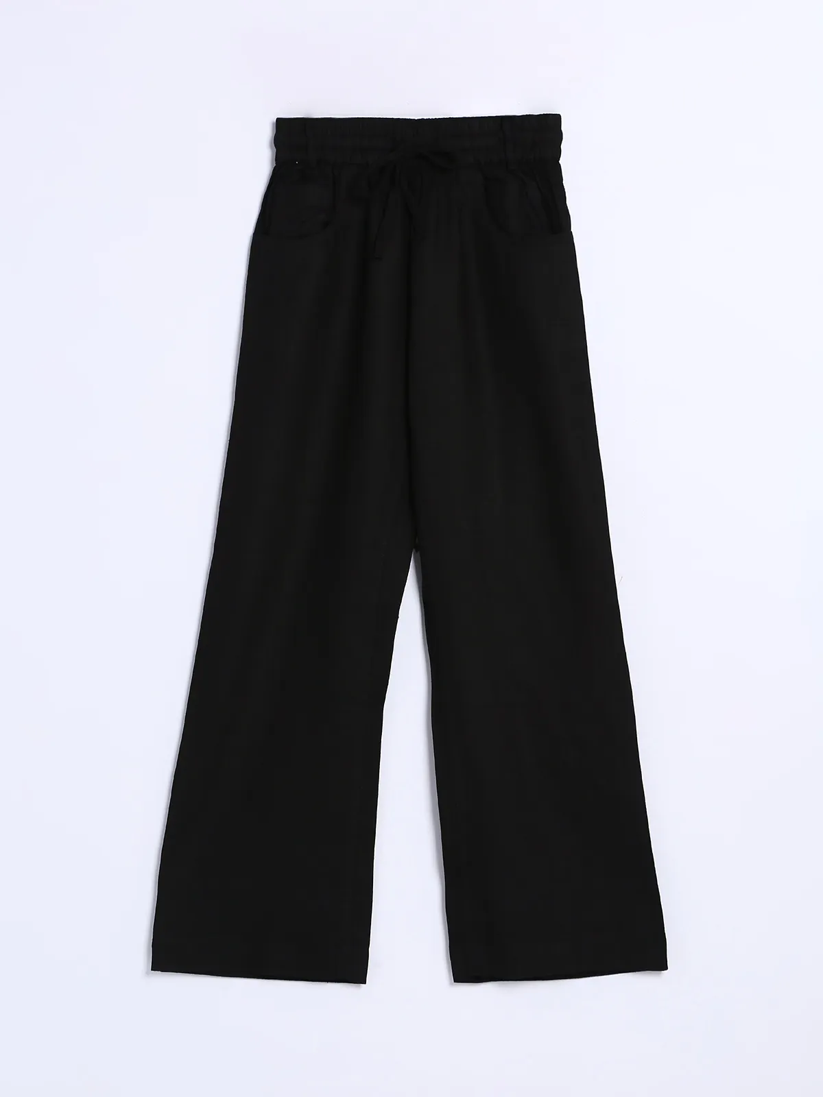 Boom cotton black flare pant