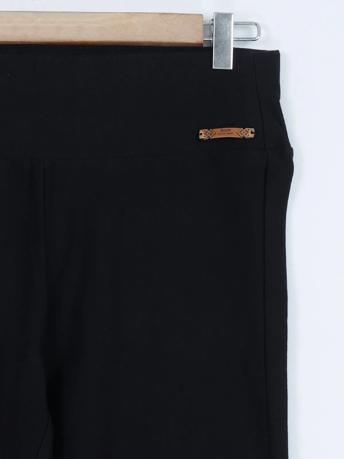 Boom cotton black plain jeggings