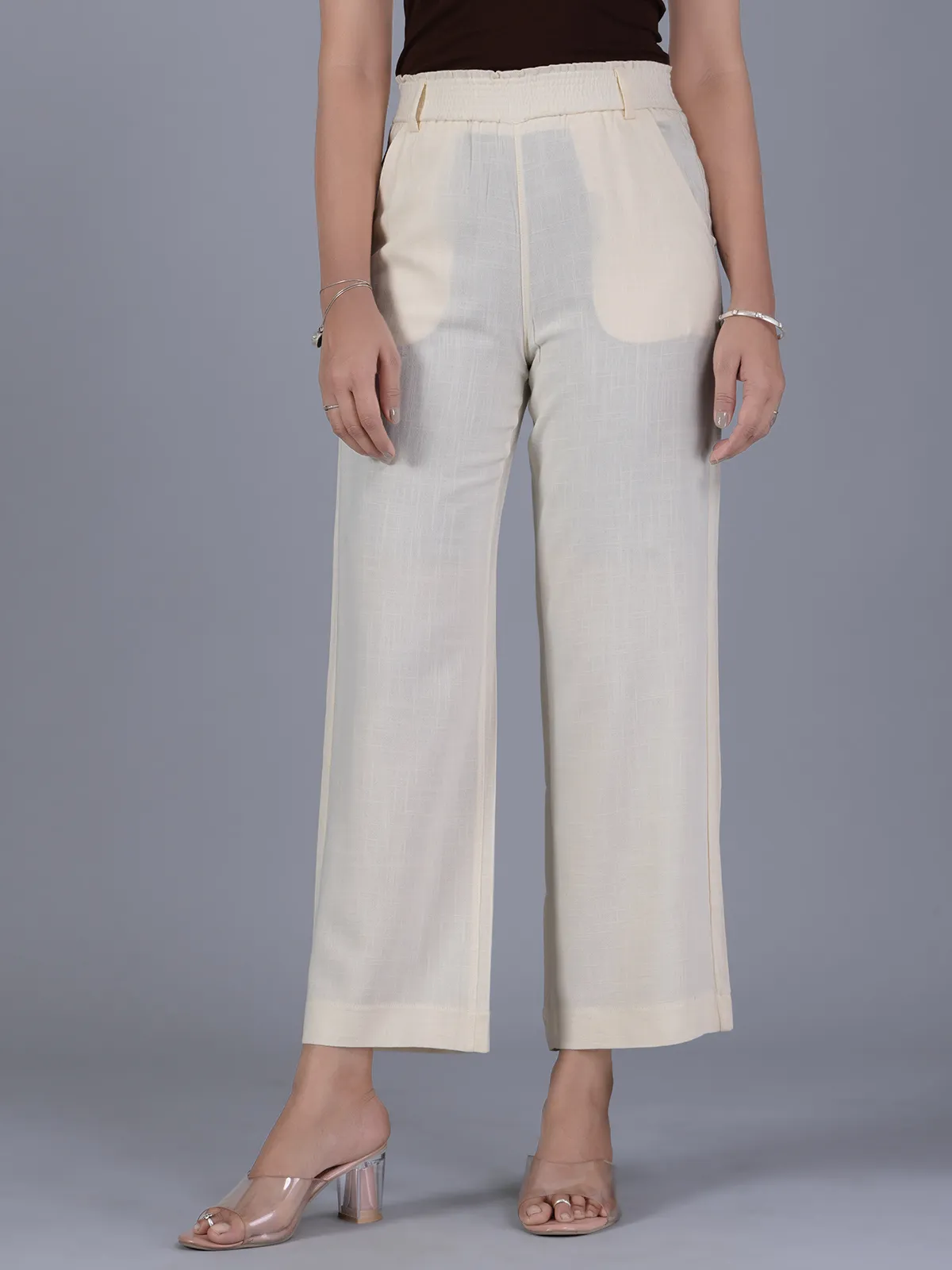 BOOM cotton cream pant for women