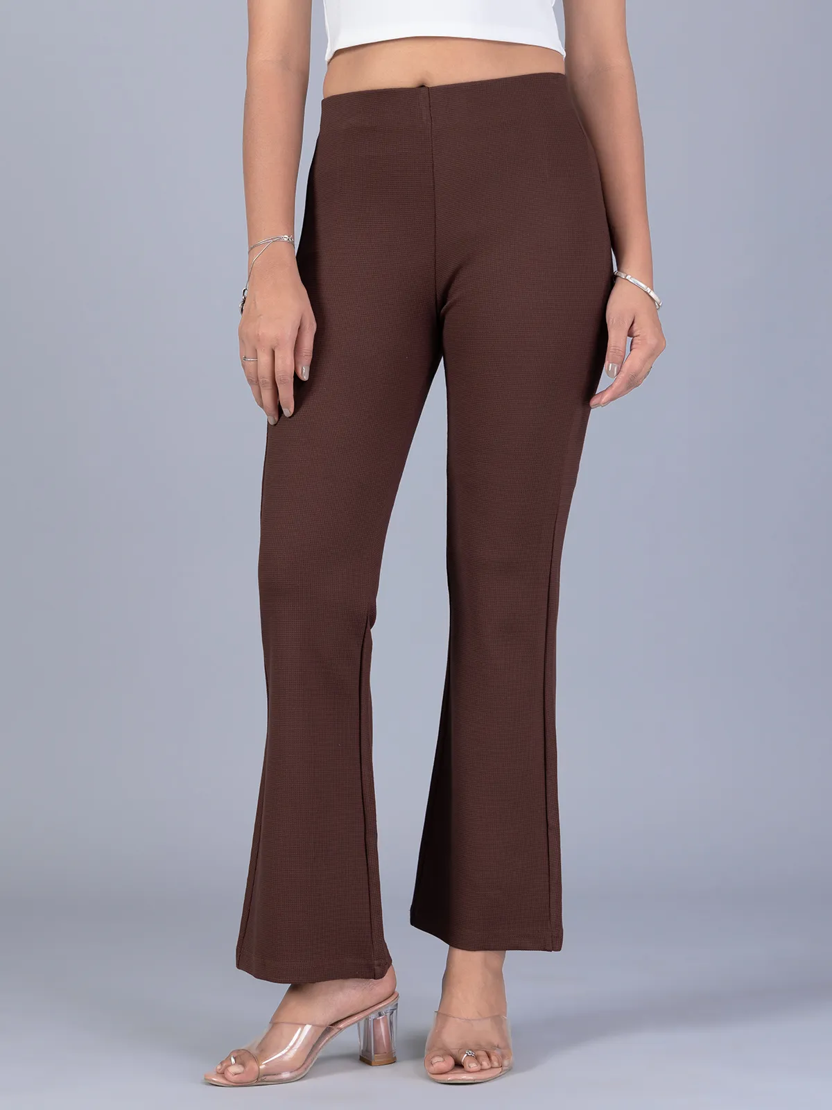 BOOM lycra brown pant for women