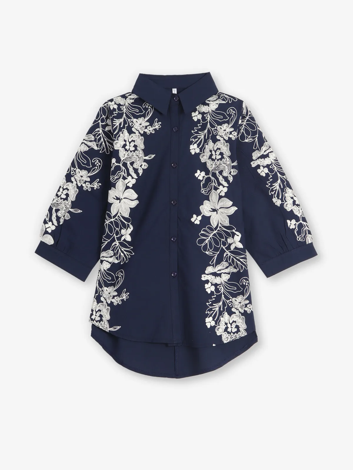 BOOM navy cotton embroidery shirt
